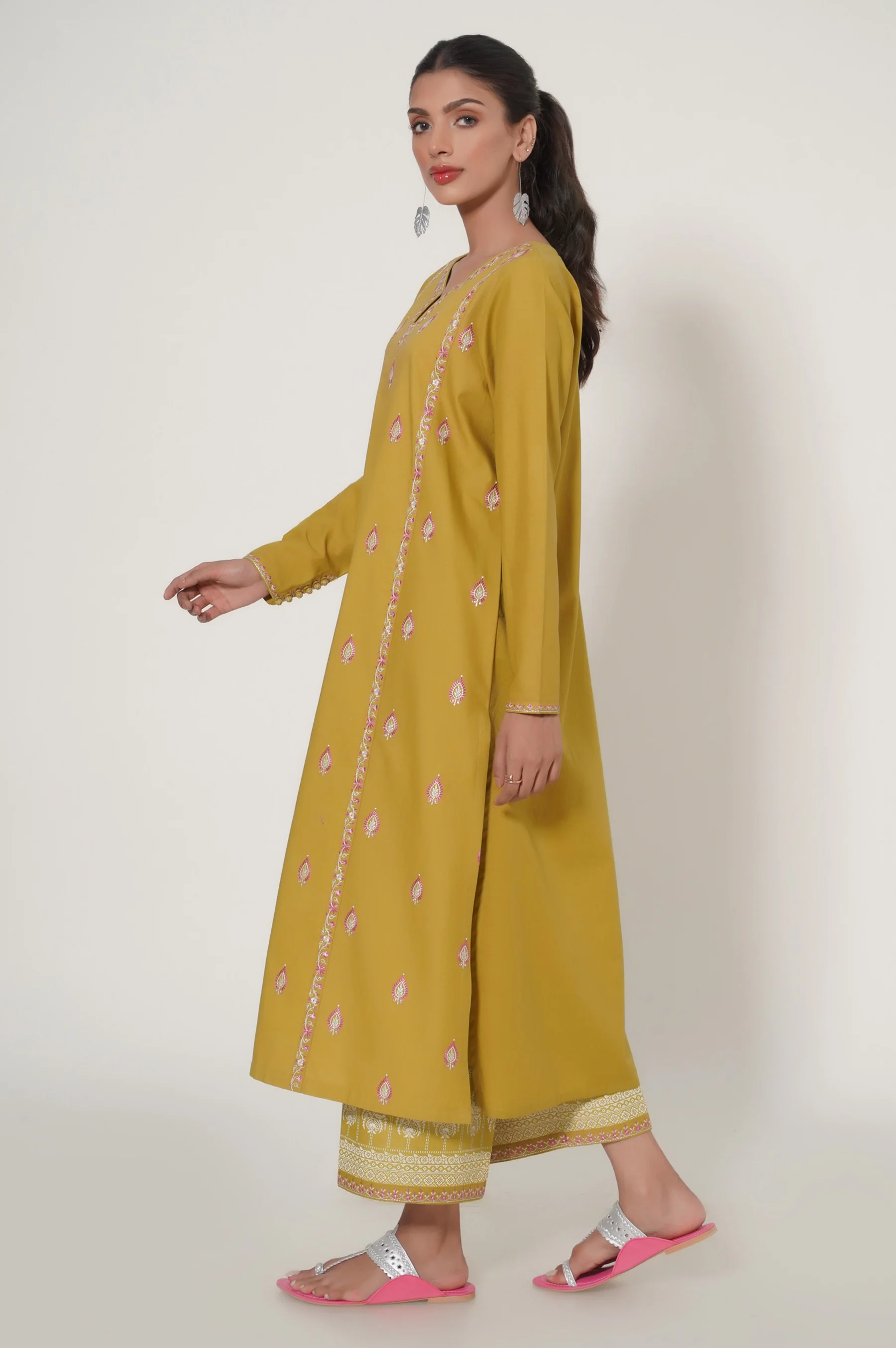 Unstitched 2 Piece Embroidered Cambric Suit - Image 4