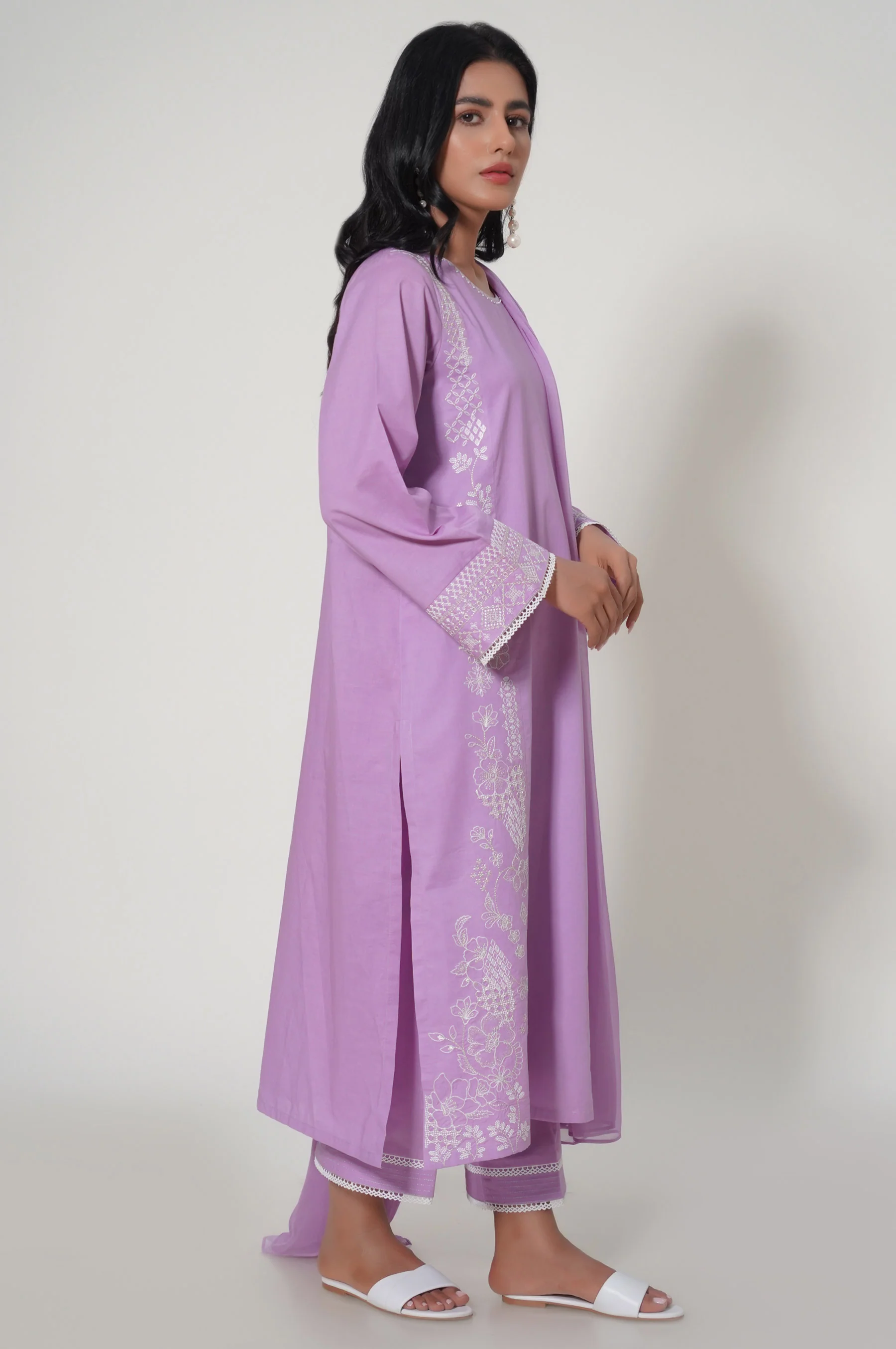 Unstitched 2 Piece Embroidered Cambric Suit - Image 3