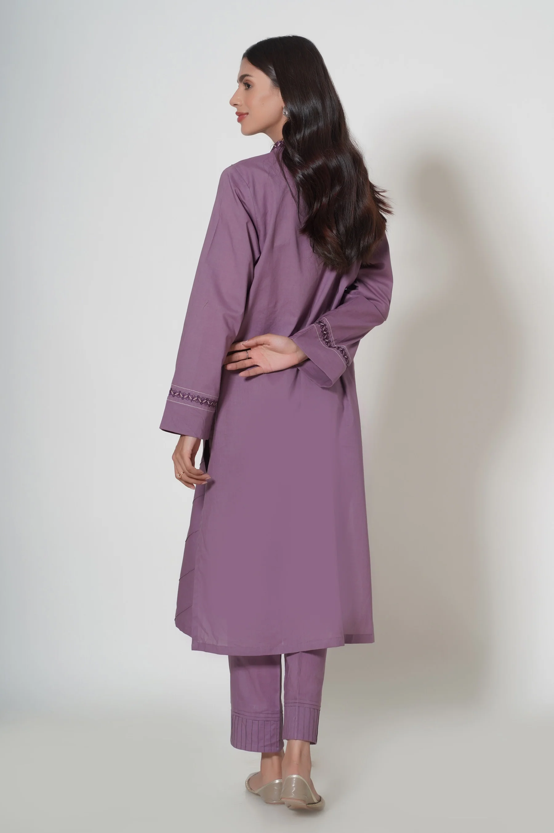 Unstitched 2 Piece Embroidered Cambric Suit - Image 3