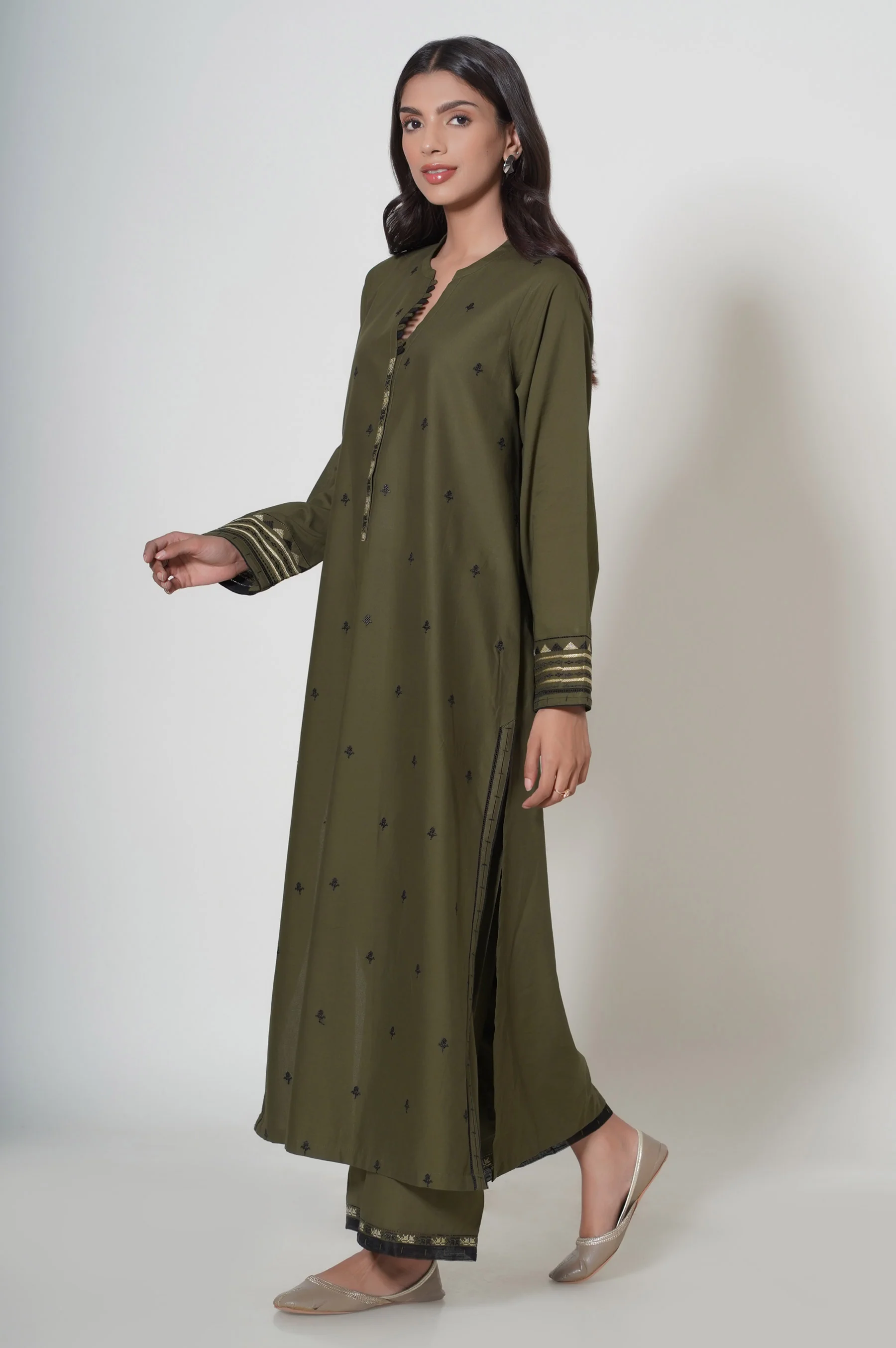Unstitched 2 Piece Embroidered Cambric Suit - Image 4