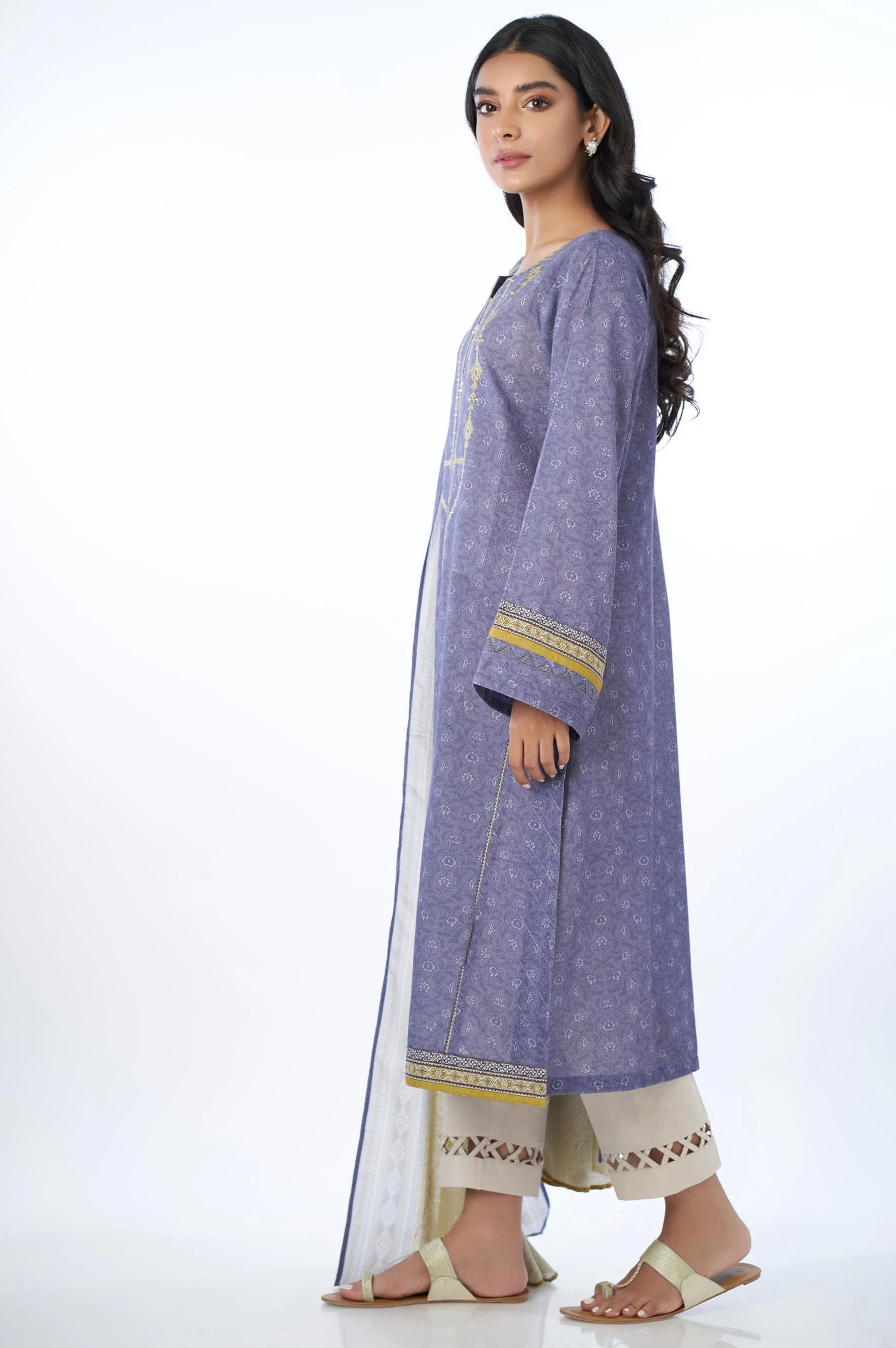 Unstitched 2 Piece Embroidered Karandi Suit - Image 3
