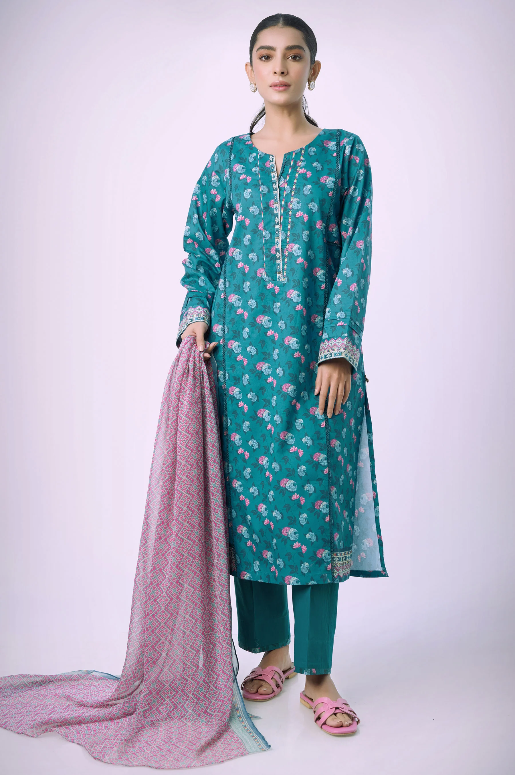Unstitched 2 Piece Printed Lawn Suit