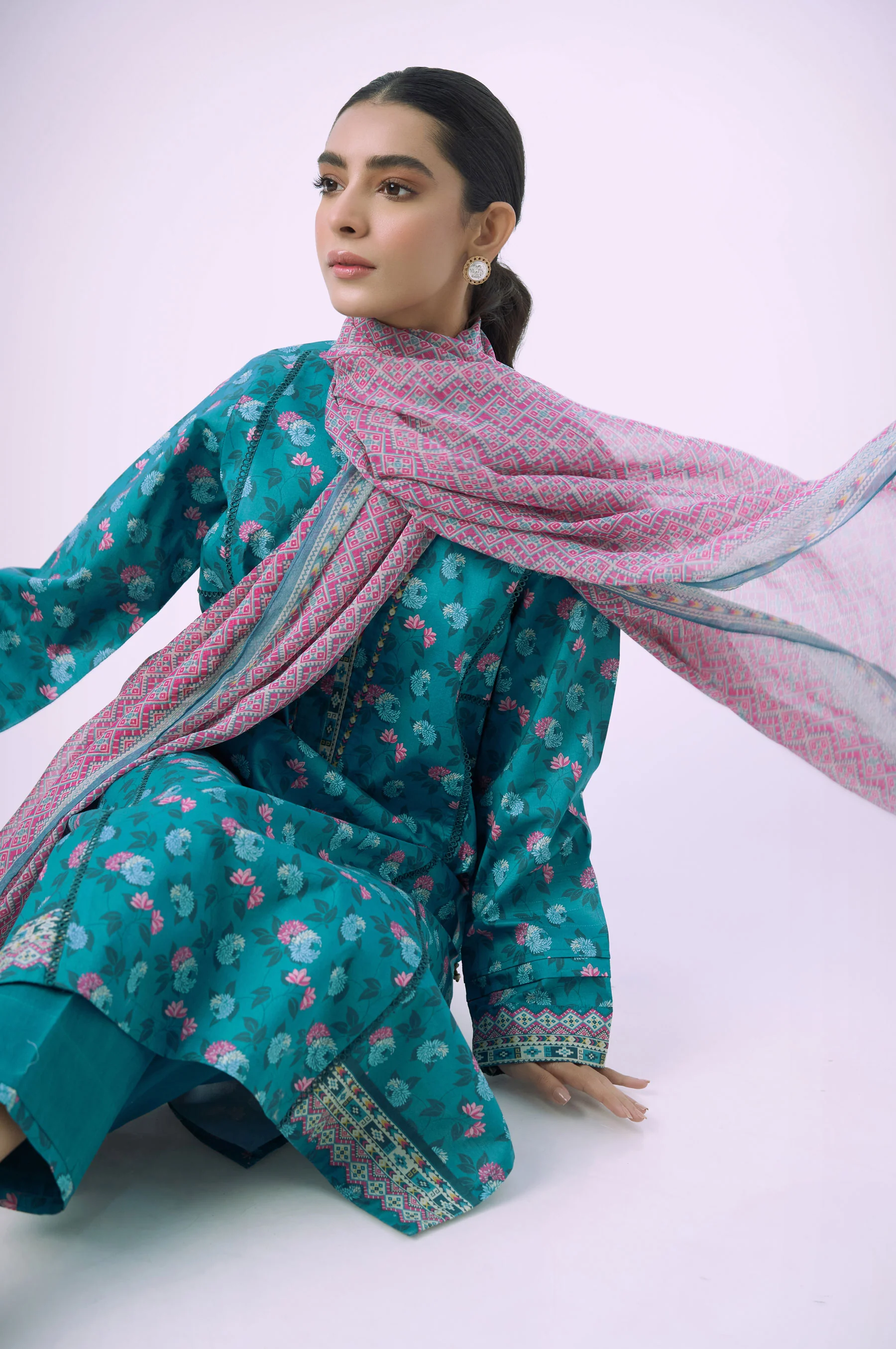 Unstitched 2 Piece Printed Lawn Suit - Image 4