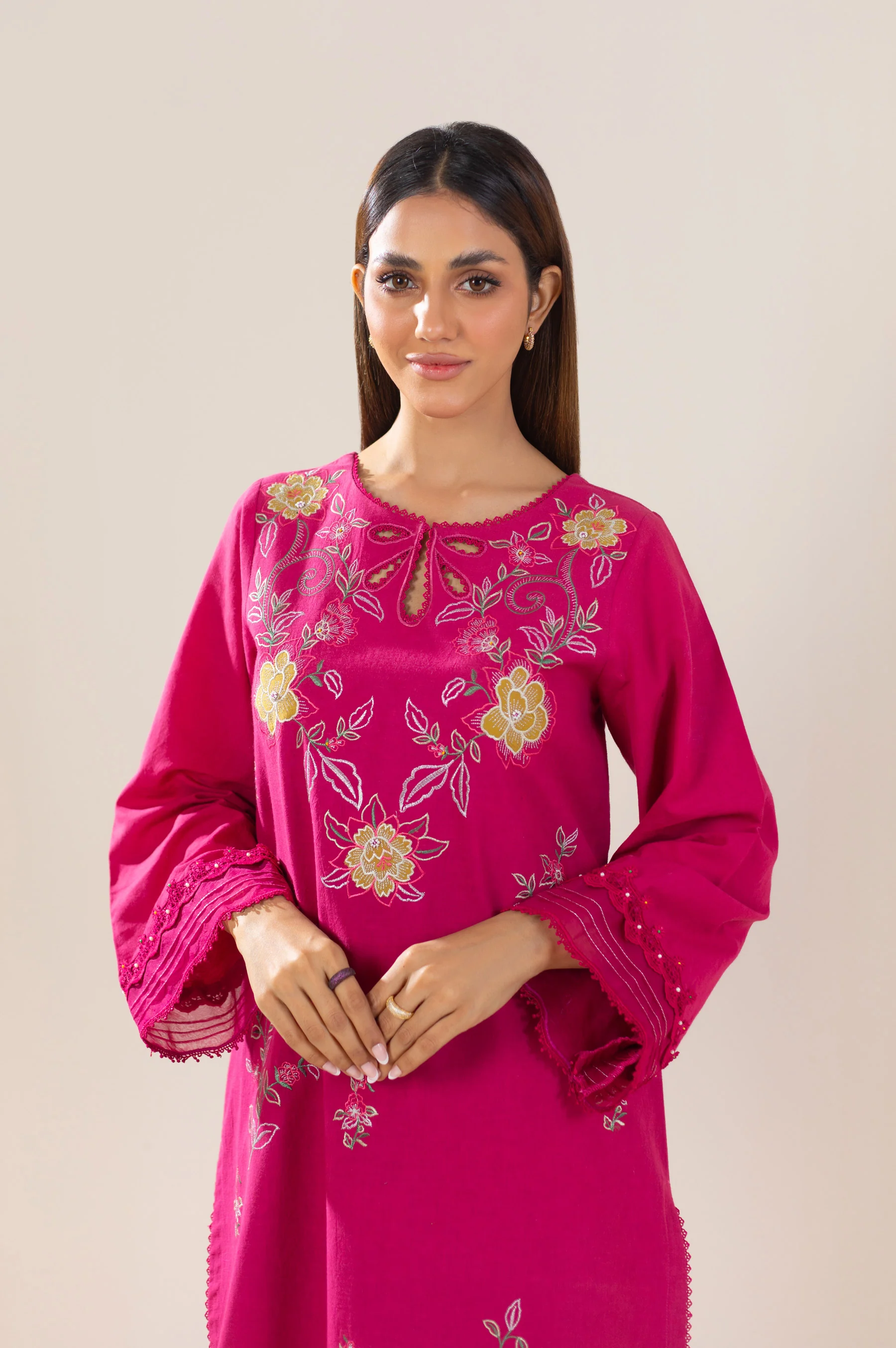 Unstitched 2 Piece Embroidered Lawn Suit - Image 2