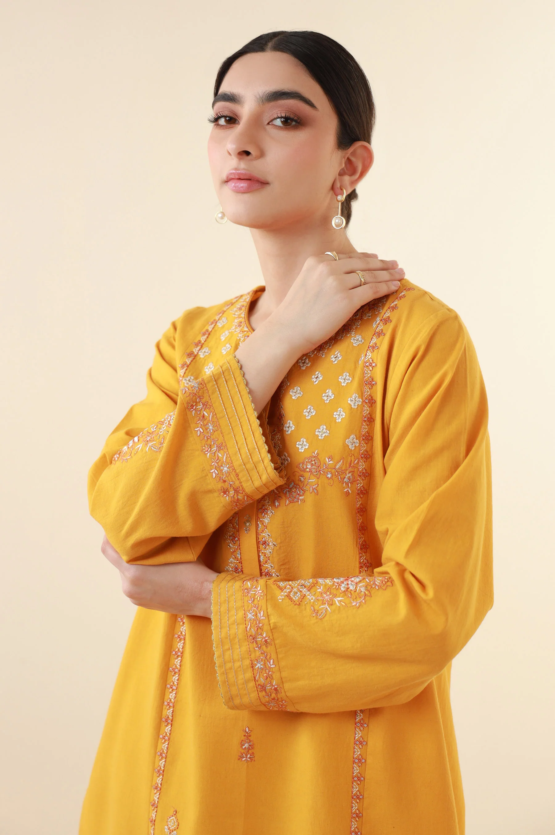Unstitched 2 Piece Embroidered Lawn Suit - Image 2