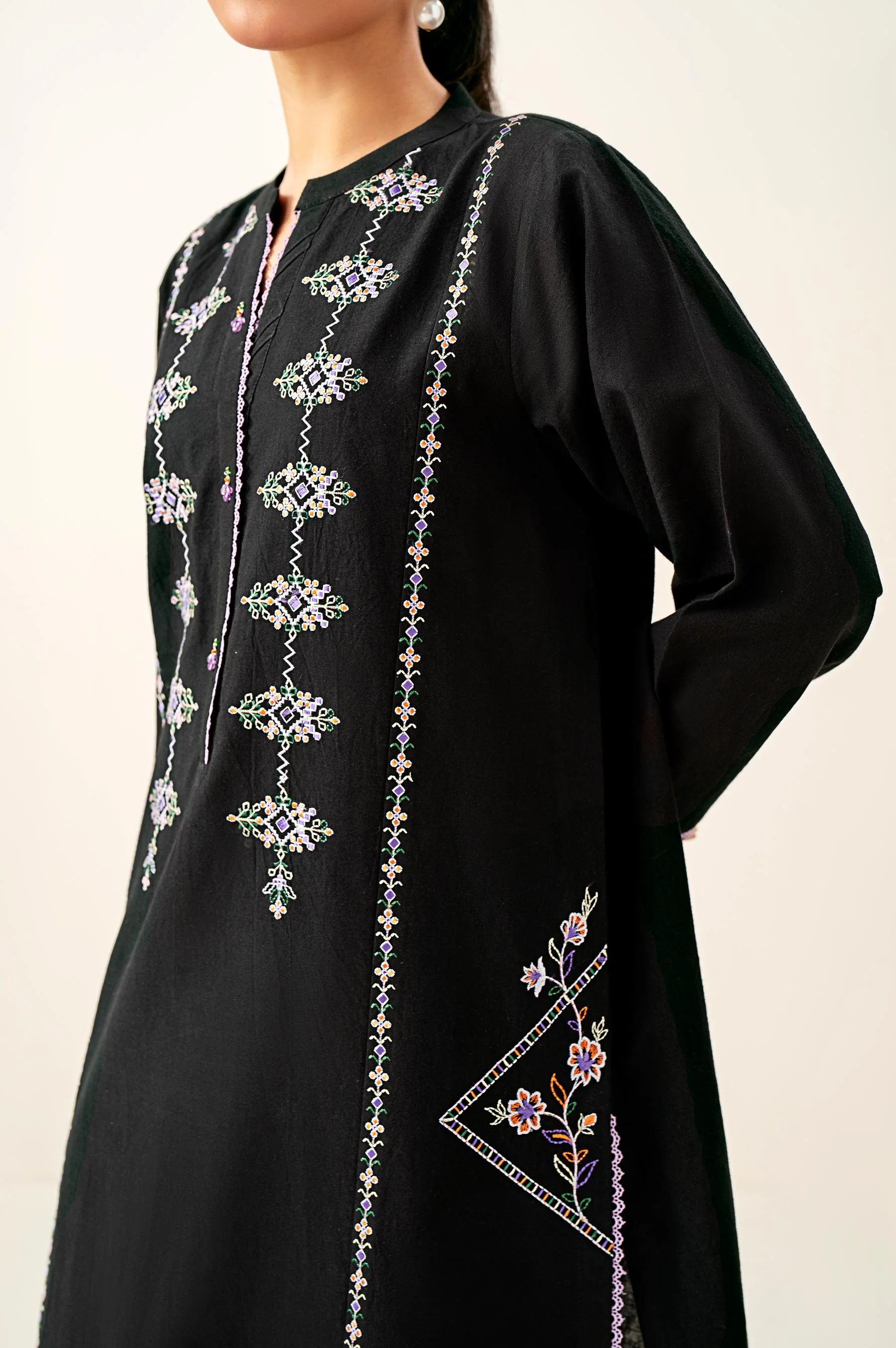 Unstitched 2 Piece Embroidered Lawn Shirt with Cambric Bottom - Image 4
