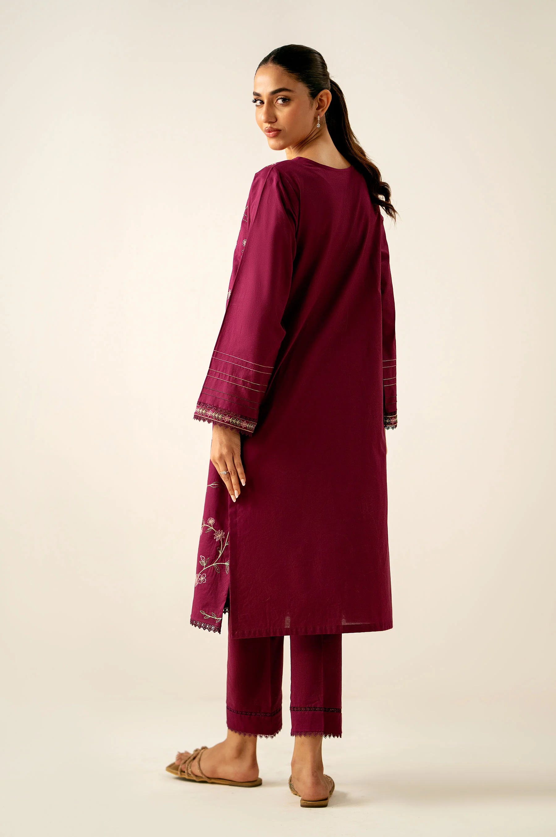 Unstitched 2 Piece Embroidered Lawn Shirt with Cambric Bottom - Image 5