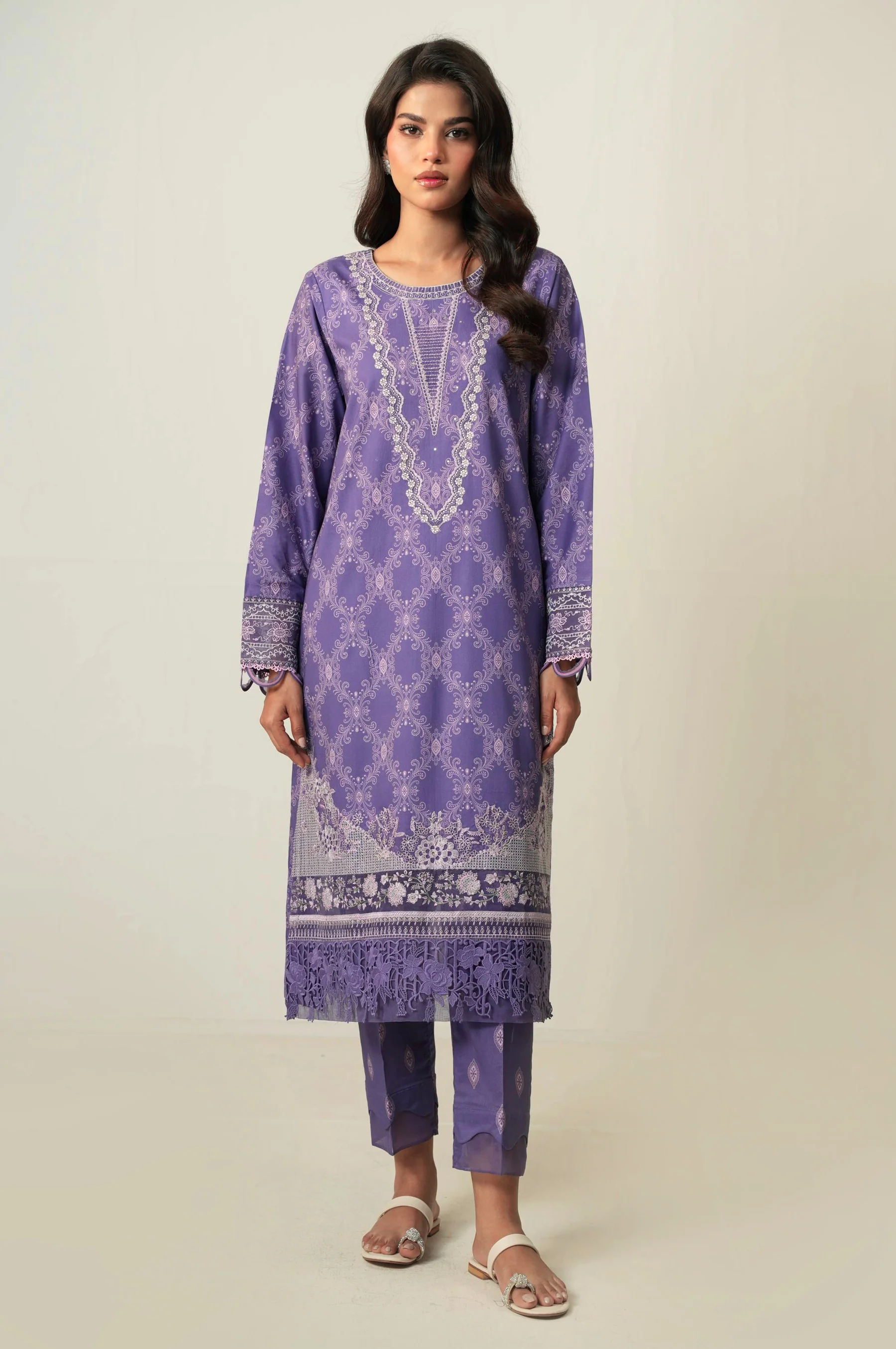 UNSTITCHED EMBROIDERED SHIRT BOTTOM SUIT