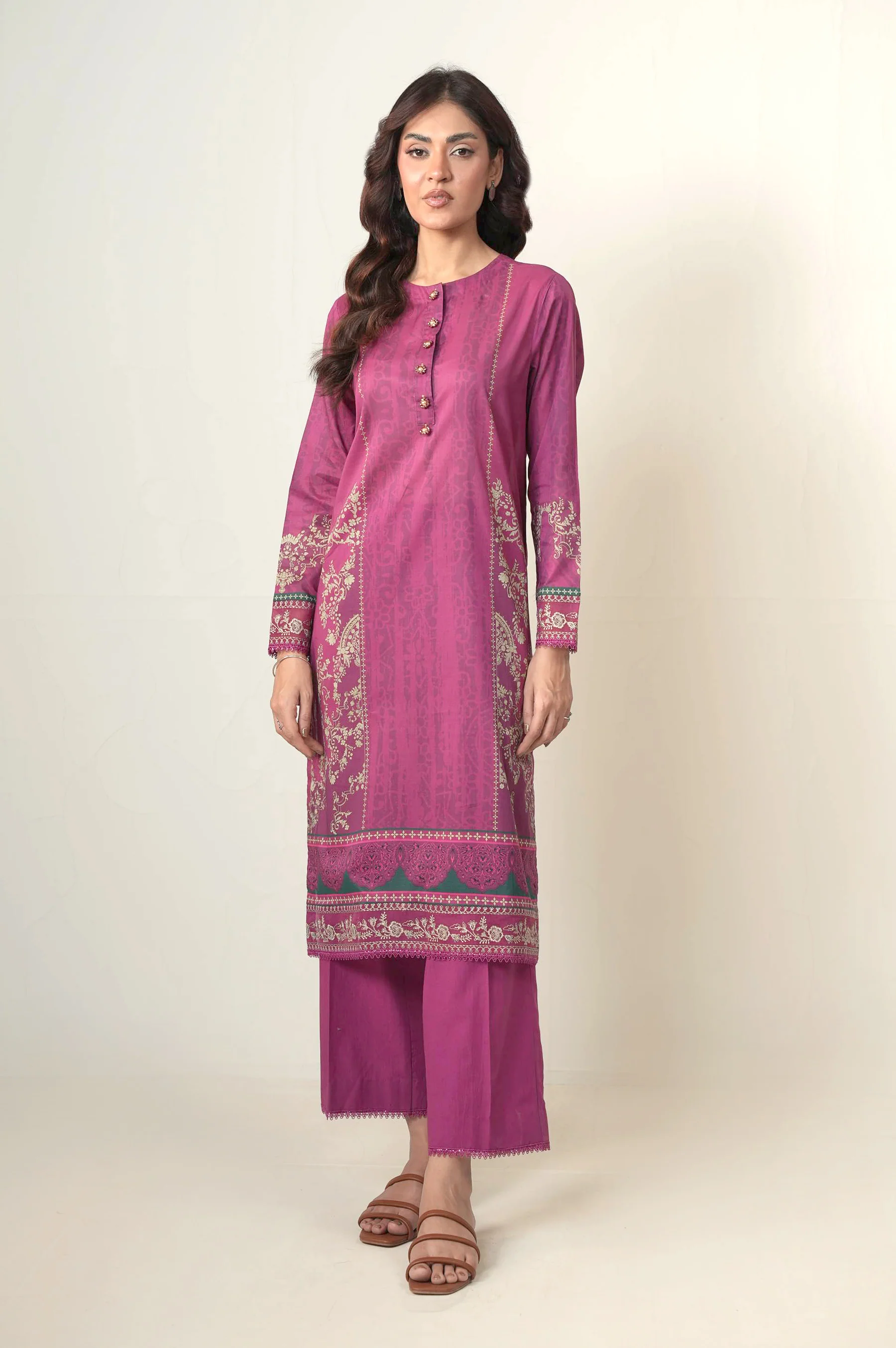 UNSTITCHED EMBROIDERED SUIT