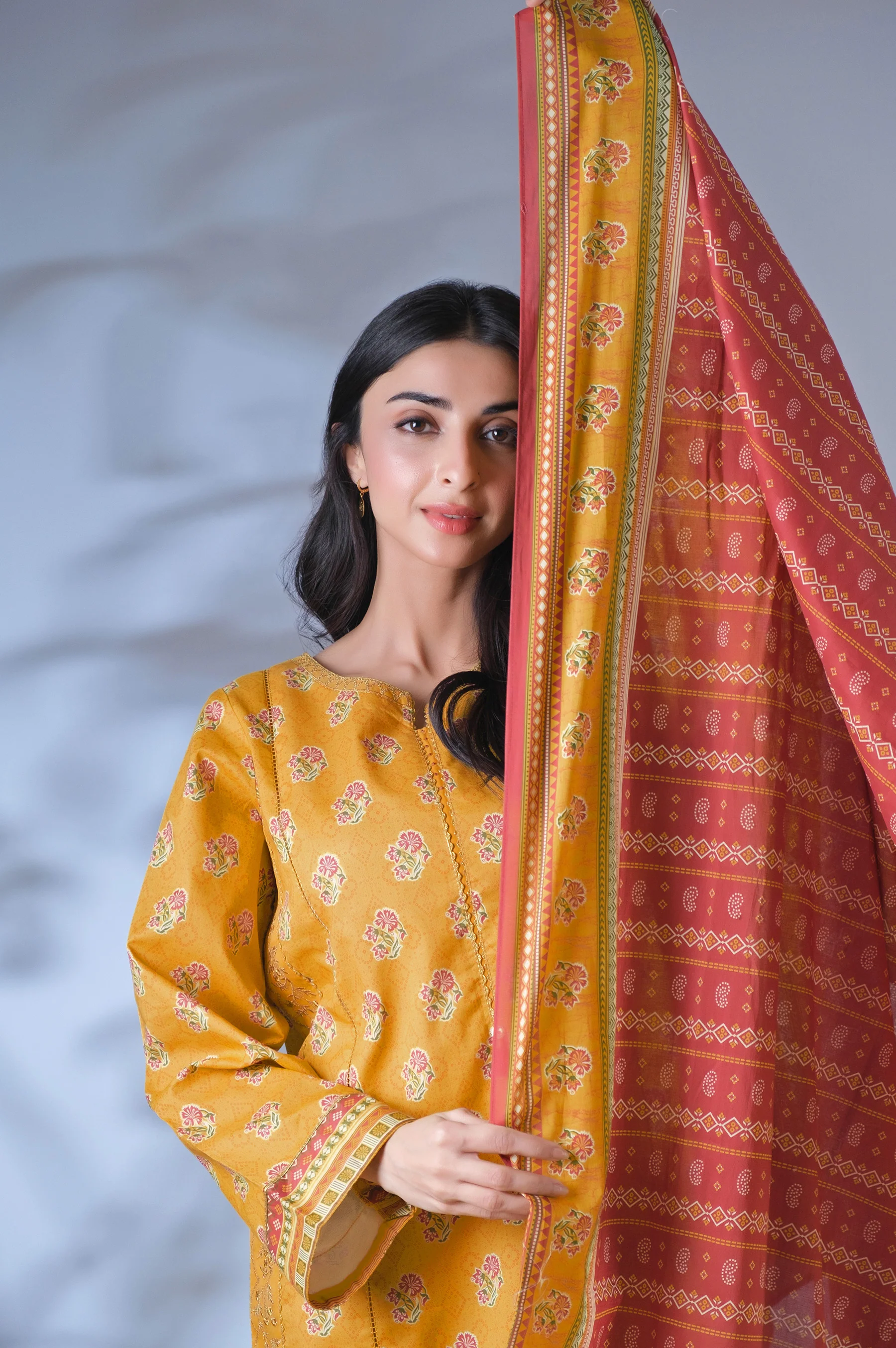Unstitched 2 Piece Printed Cambric Suit - Image 2