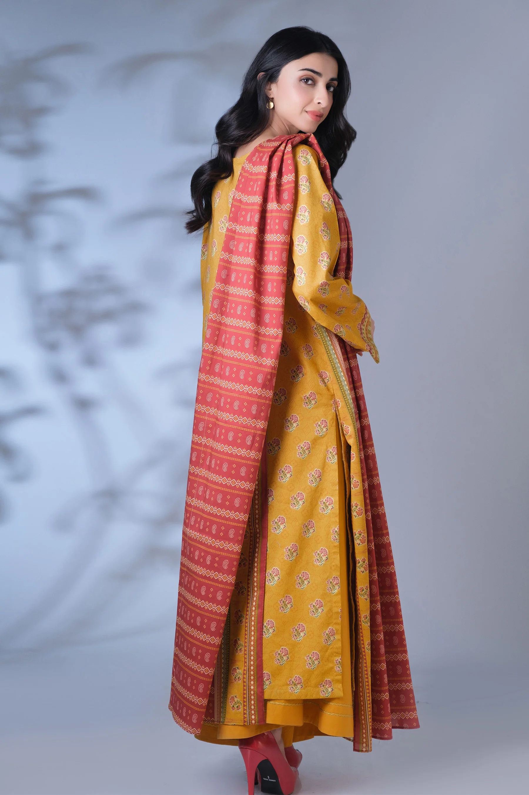 Unstitched 2 Piece Printed Cambric Suit - Image 4
