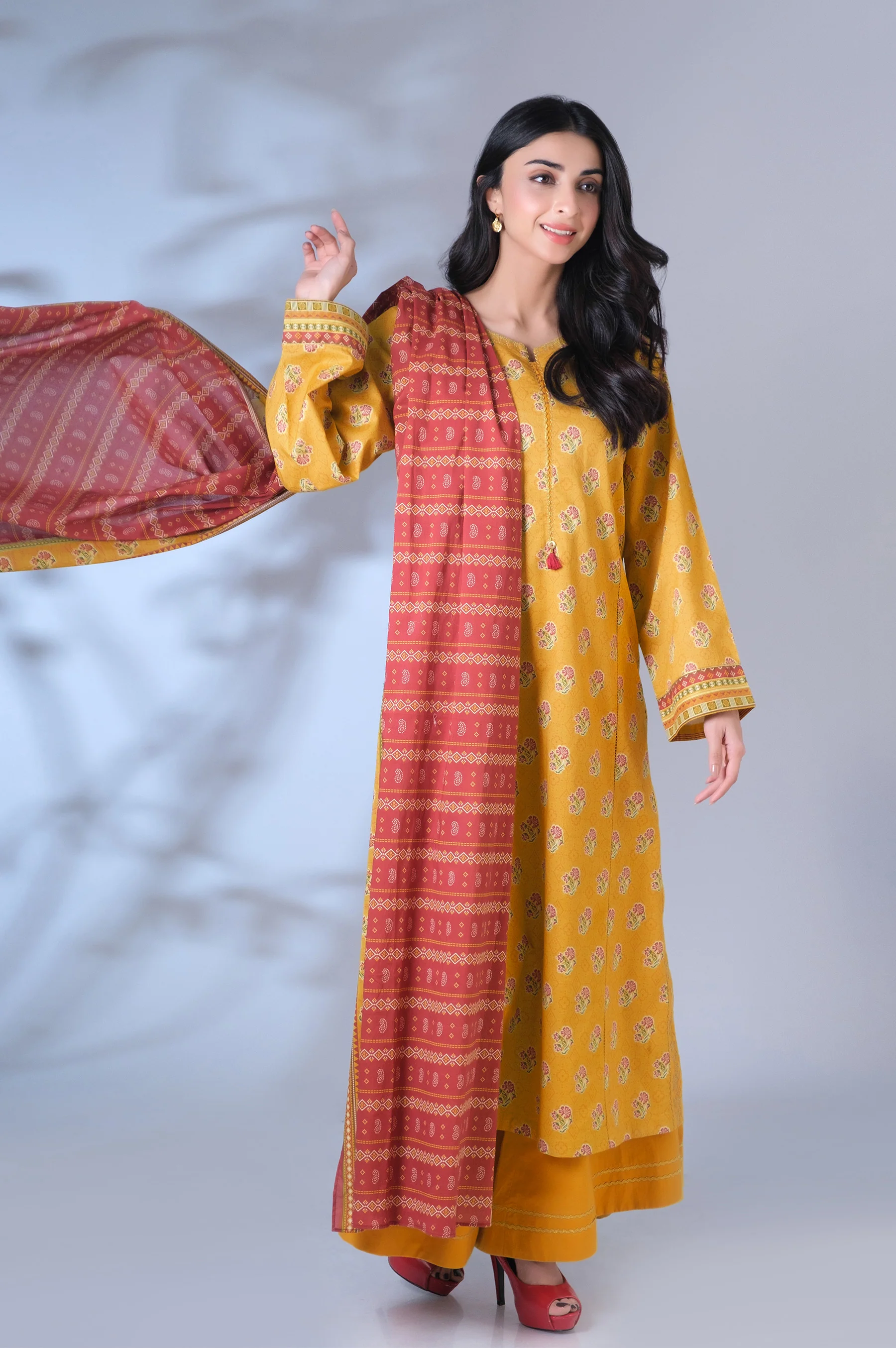 Unstitched 2 Piece Printed Cambric Suit - Image 5