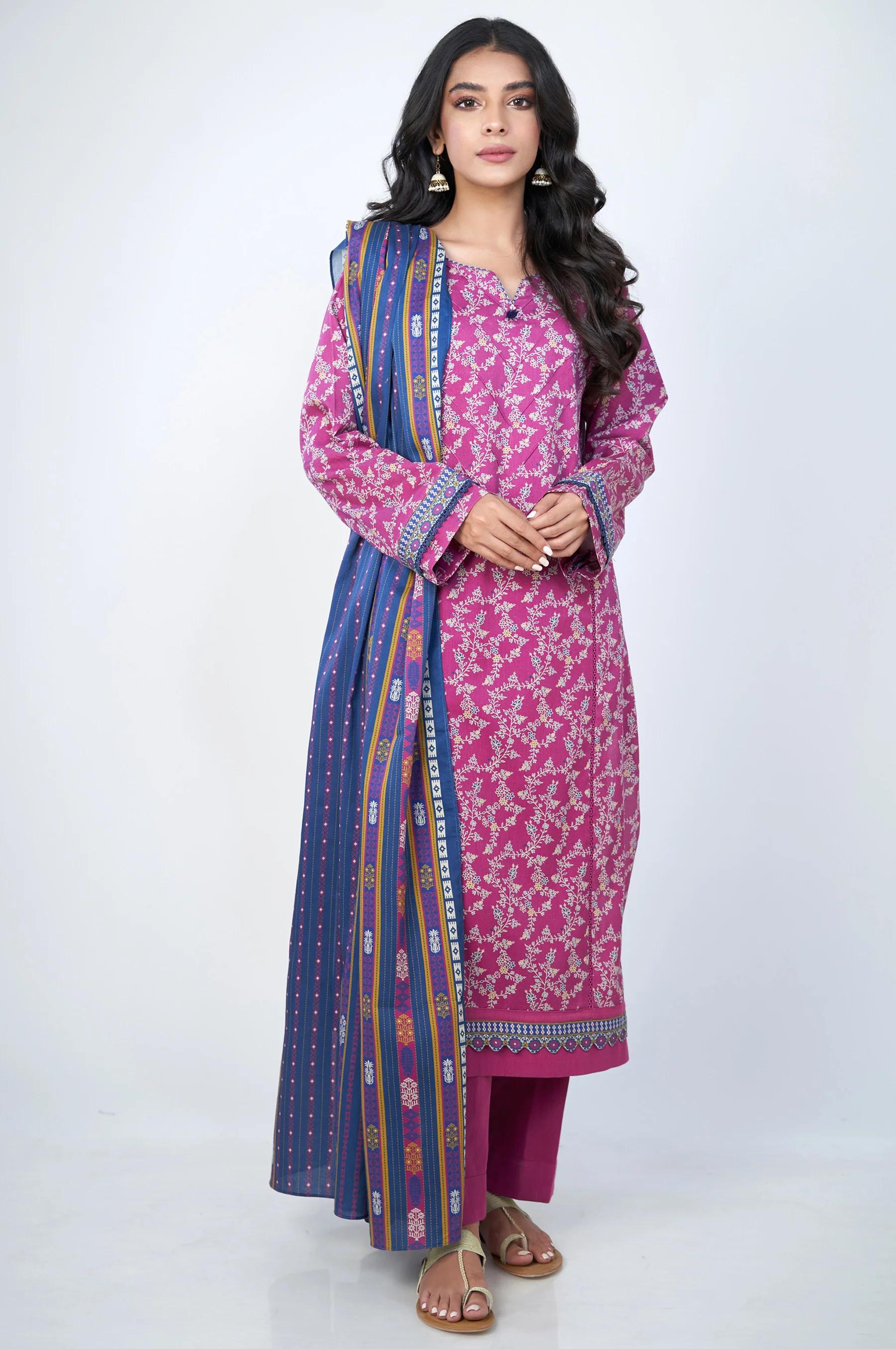 Unstitched 2 Piece Printed Cottel Suit - Image 5