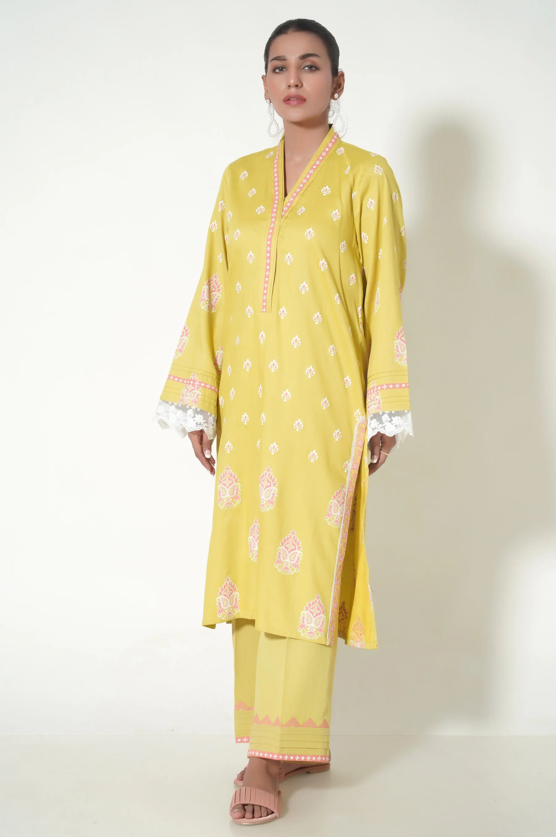 Unstitched 2 Piece Paste Printed Cottel Suit