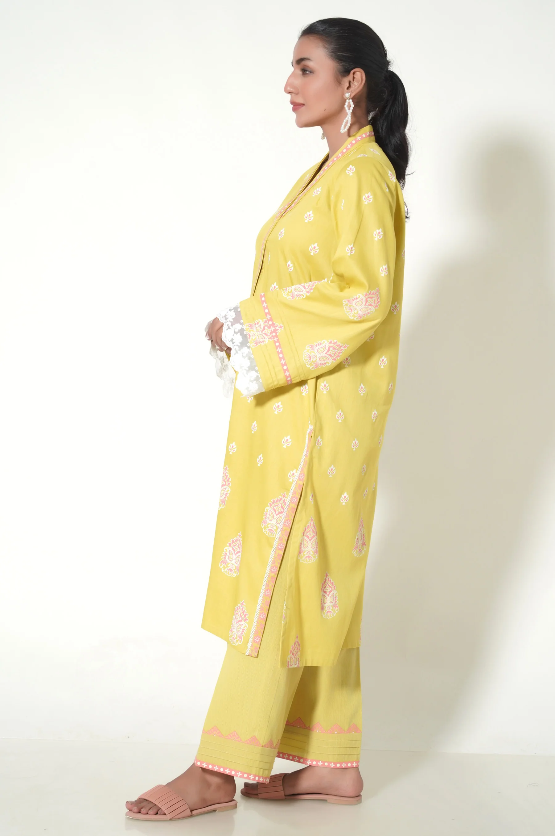 Unstitched 2 Piece Paste Printed Cottel Suit - Image 3