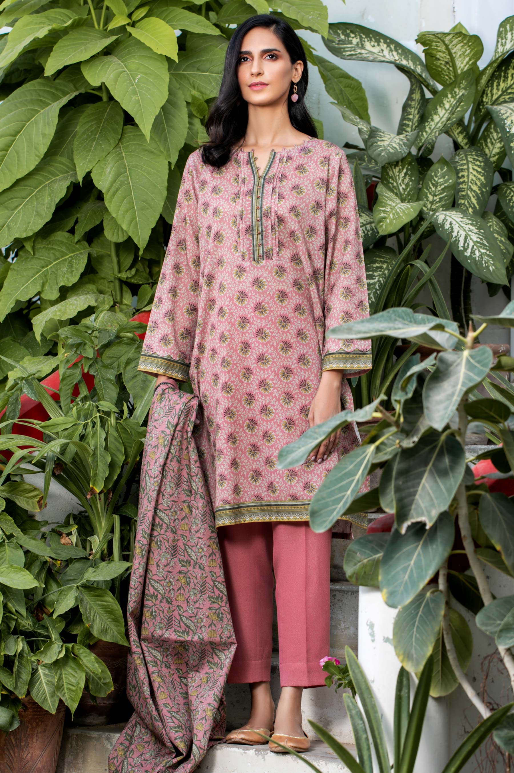 Unstitched 2 Piece Printed Karandi Suit