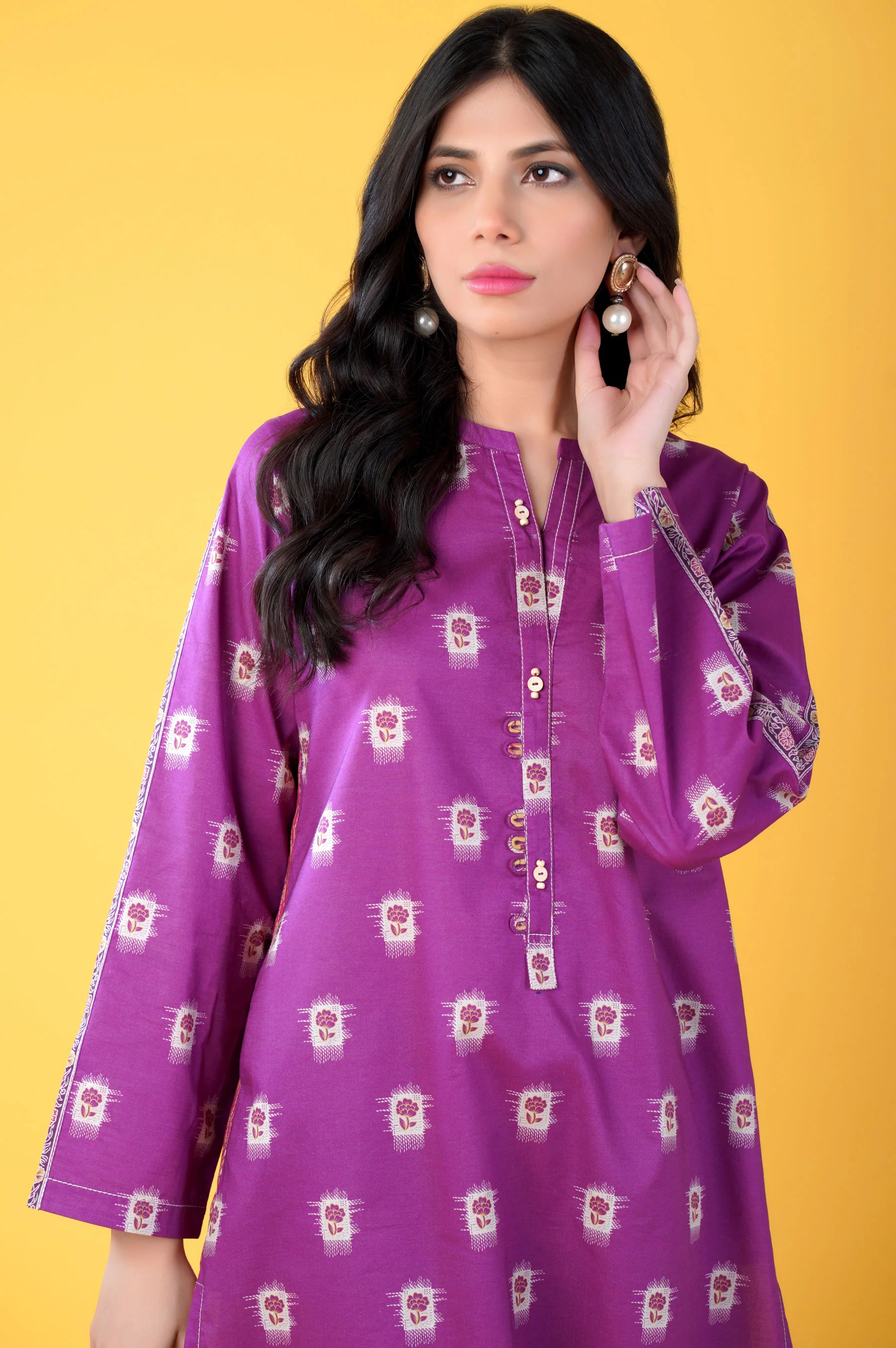 Unstitched 2 Piece Printed Lawn Suit - Image 2