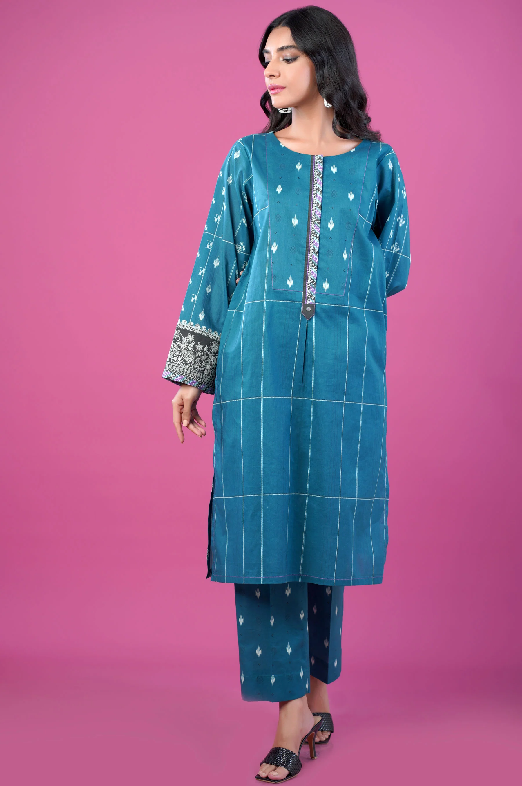 Unstitched 2 Piece Printed Lawn Suit - Image 2