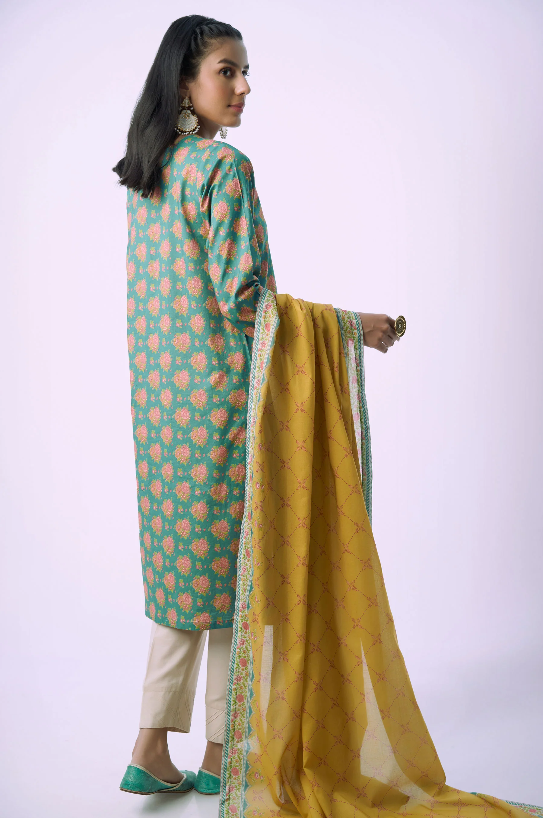 Unstitched 2 Piece Printed Lawn Suit - Image 4