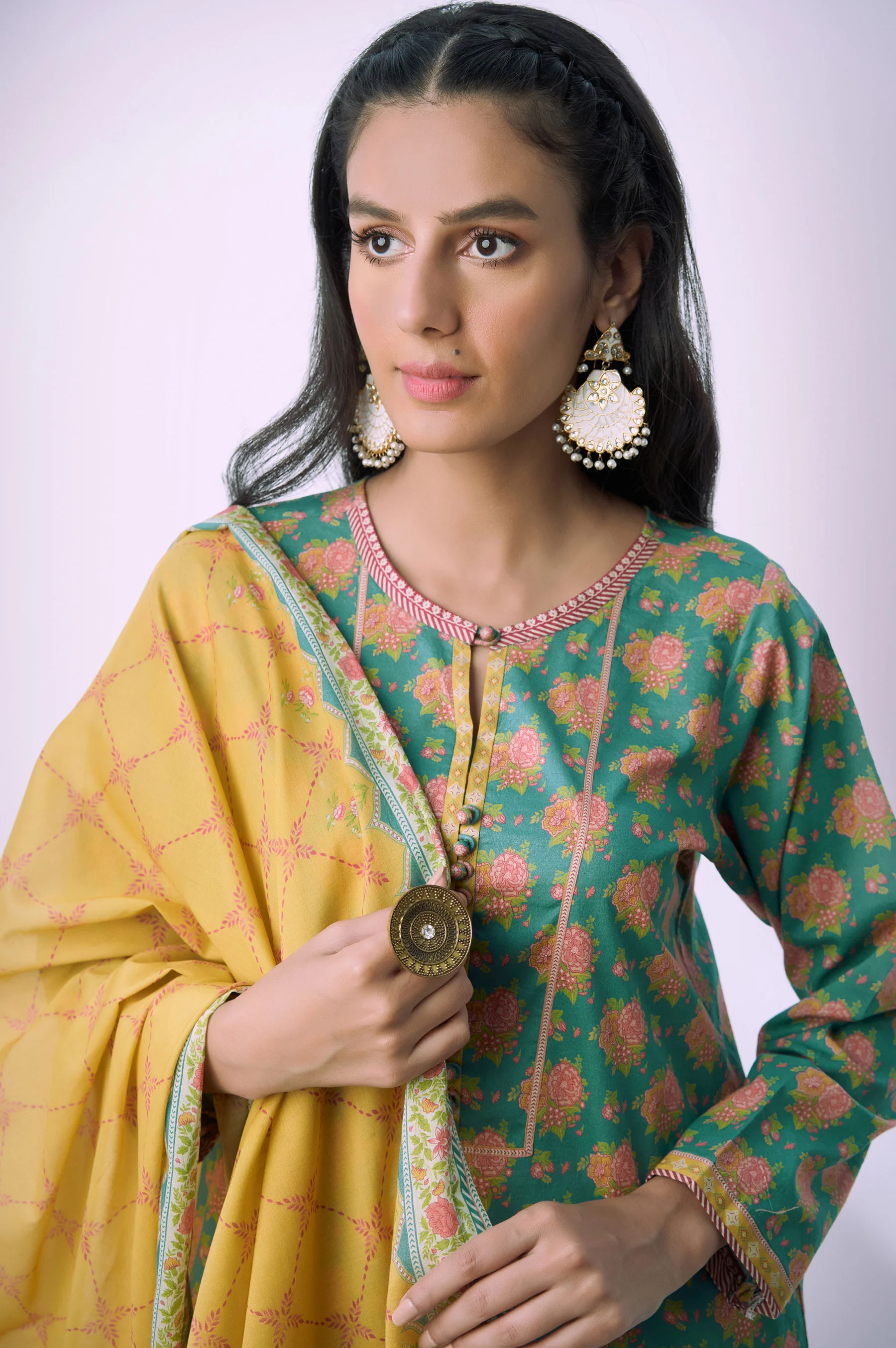 Unstitched 2 Piece Printed Lawn Suit - Image 5