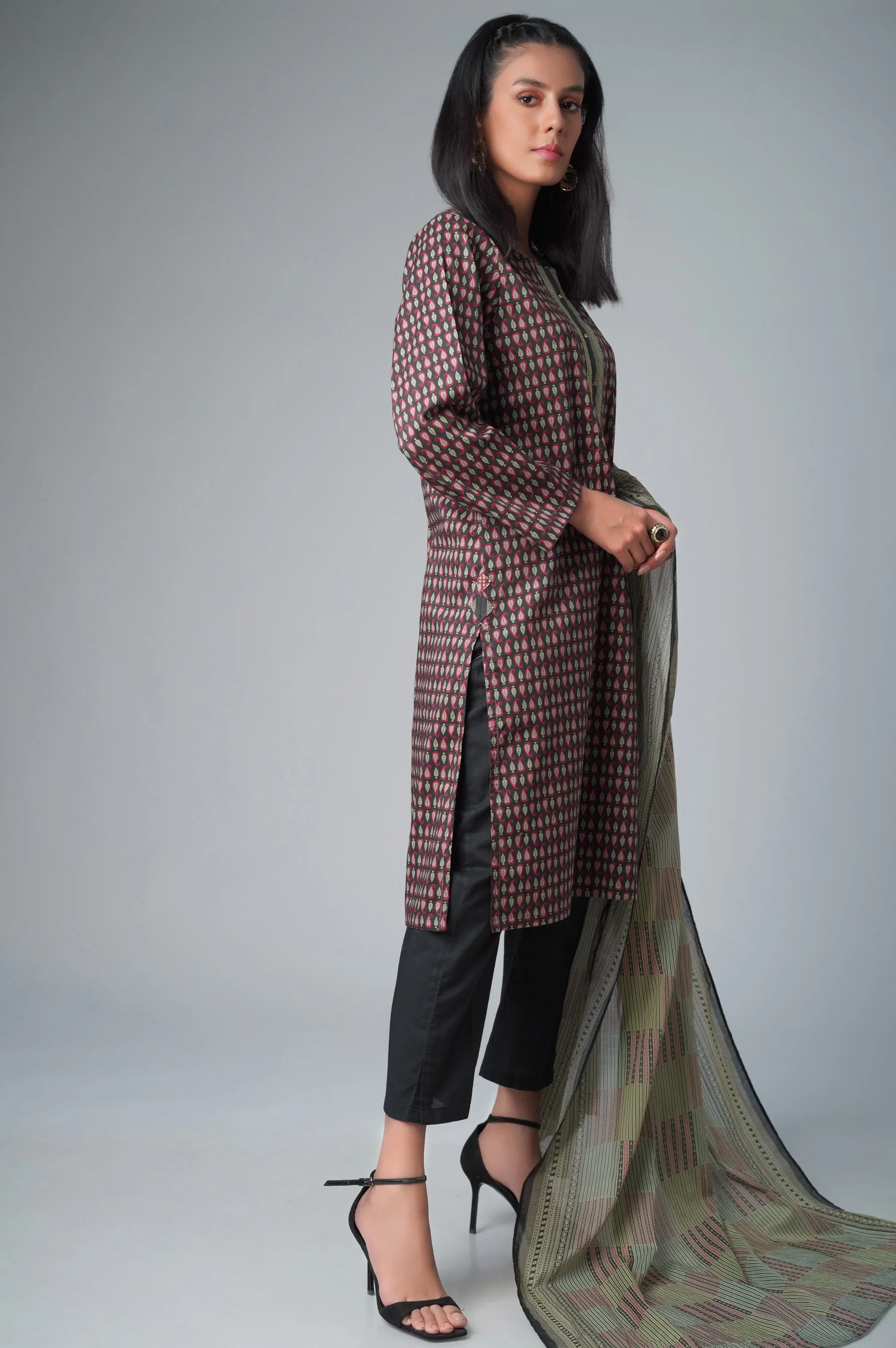 Unstitched 2 Piece Printed Lawn Suit - Image 6