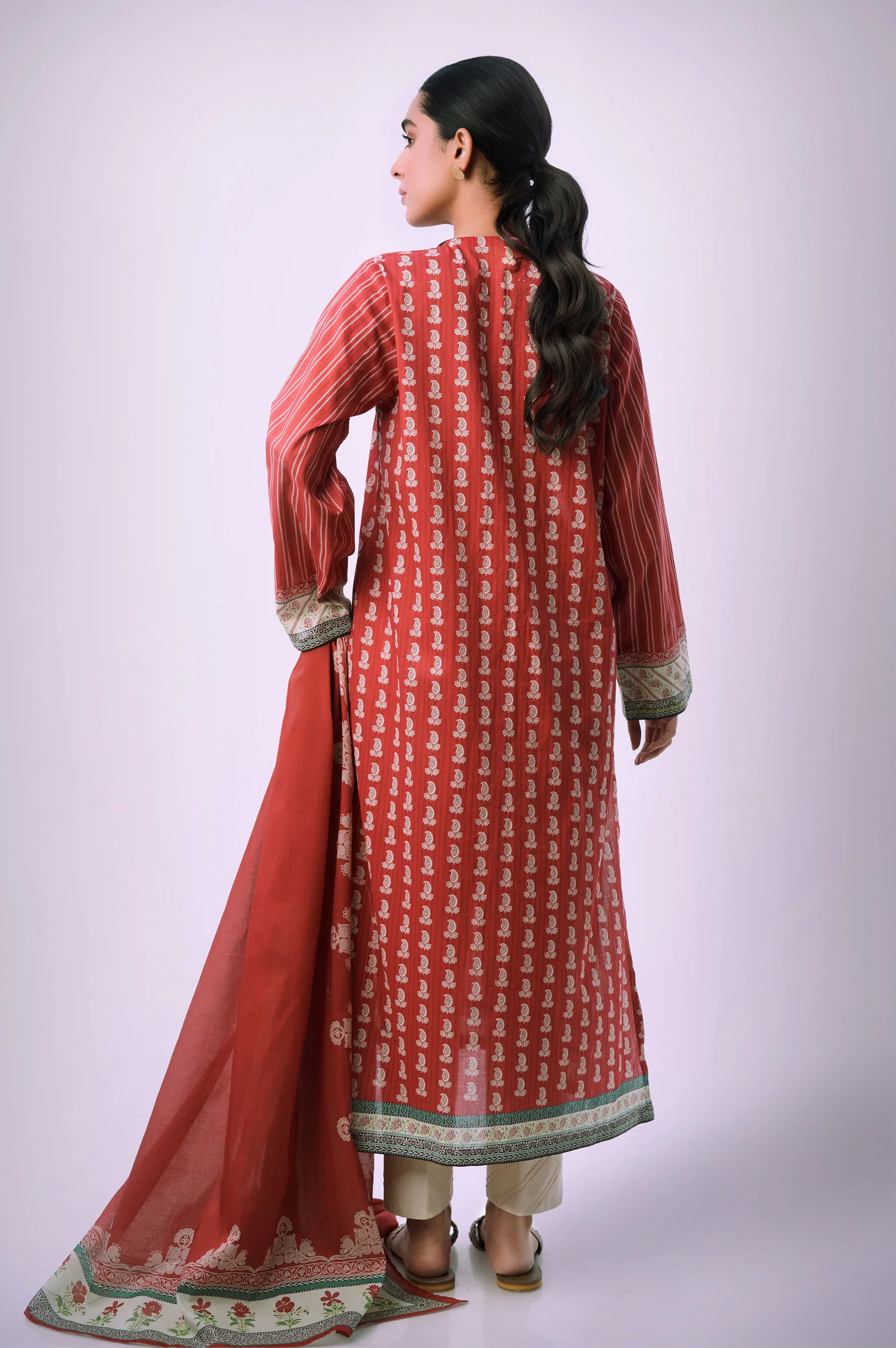 Unstitched 2 Piece Printed Lawn Suit - Image 3