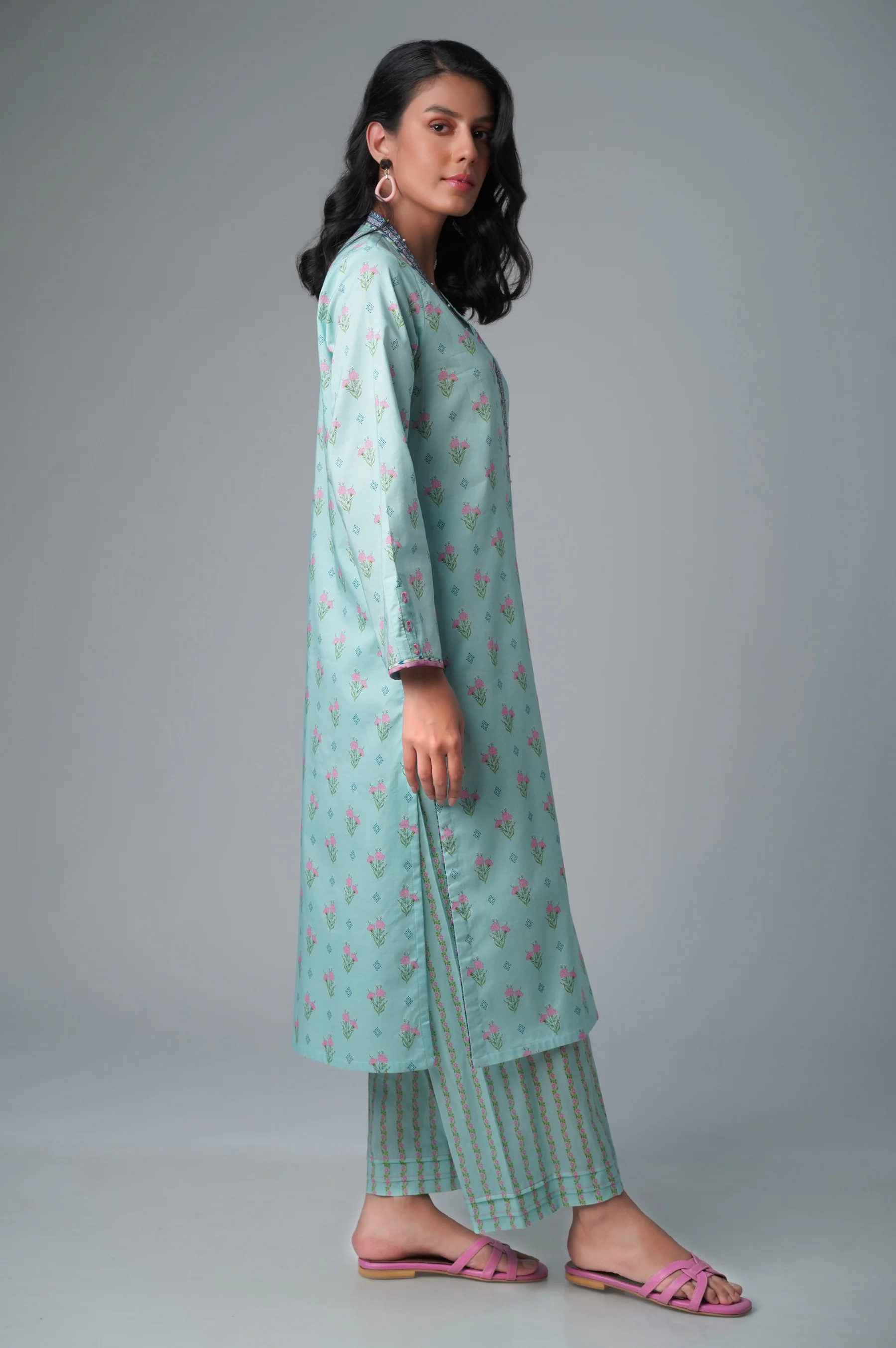 Unstitched 2 Piece Printed Lawn Suit - Image 4