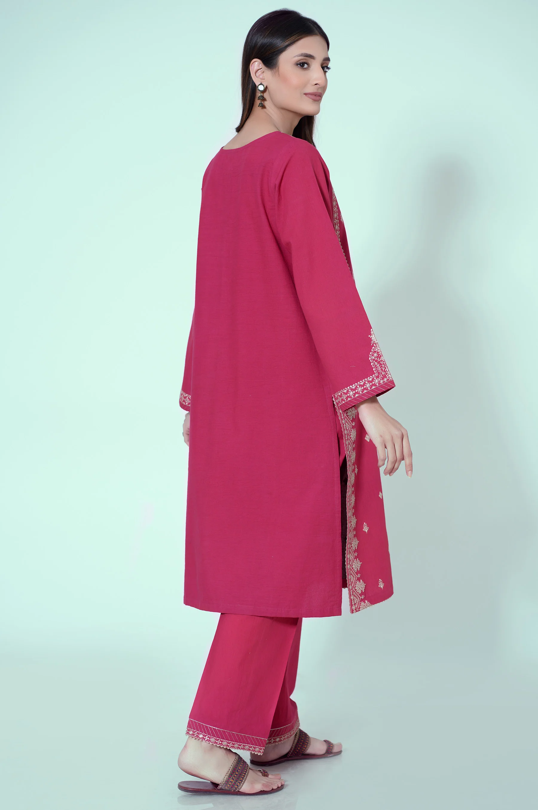 Unstitched 2 Piece Embroidered Cambric Suit - Image 4