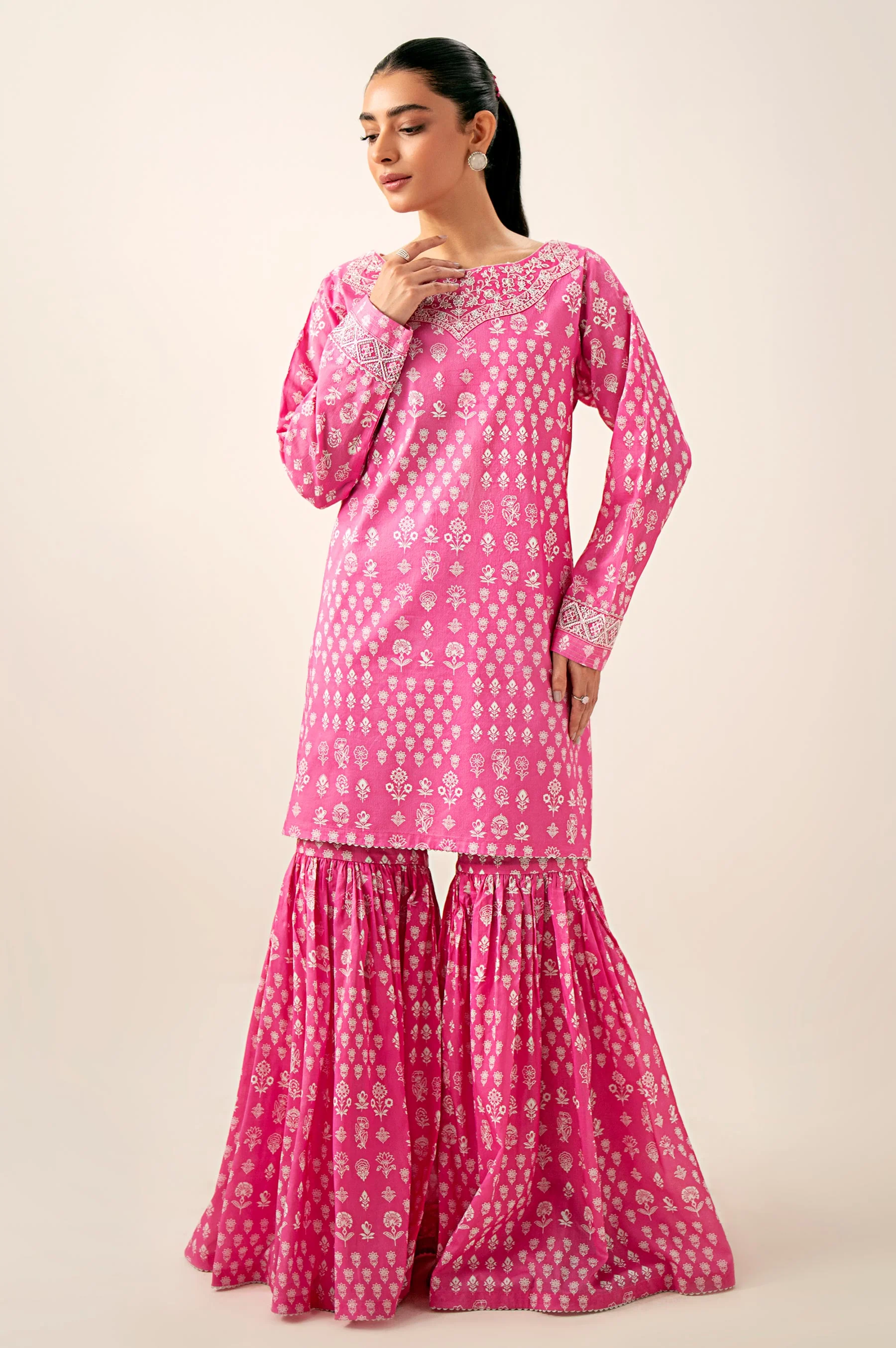 Unstitched 2 Piece Printed Embroidered Lawn Suit - Image 4