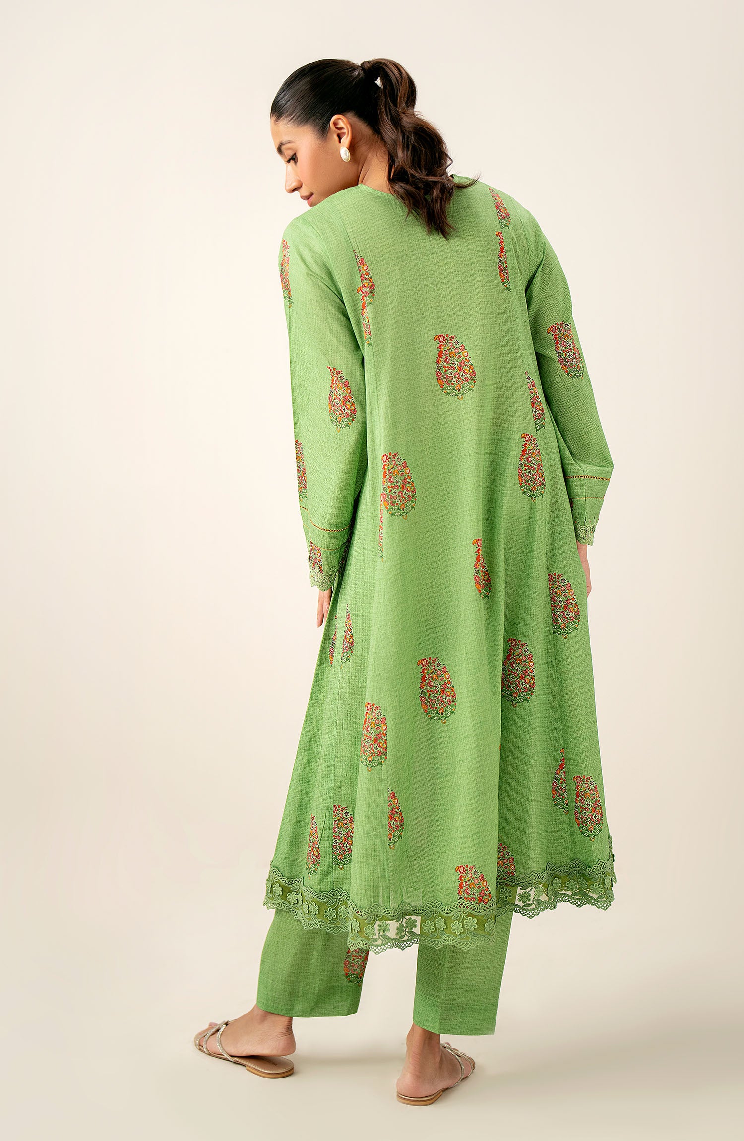 Unstitched 2 Piece Printed Embroidered Lawn Suit - Image 7