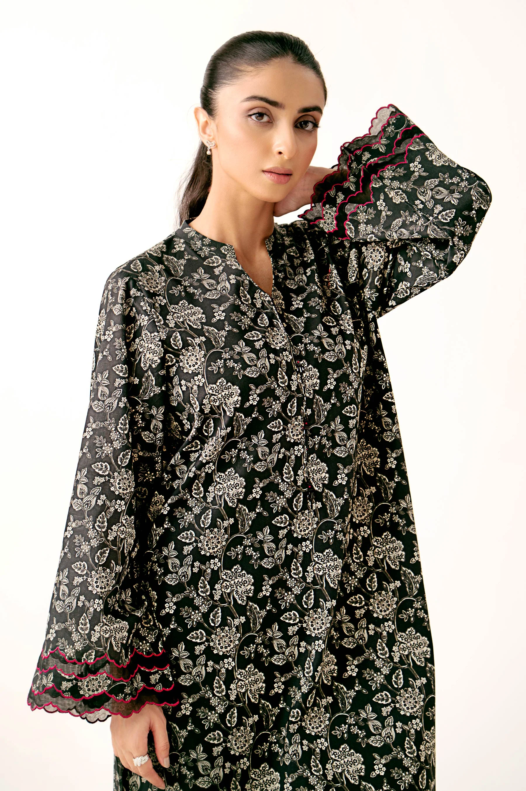 Unstitched 2 Piece Printed Lawn Suit - Image 2