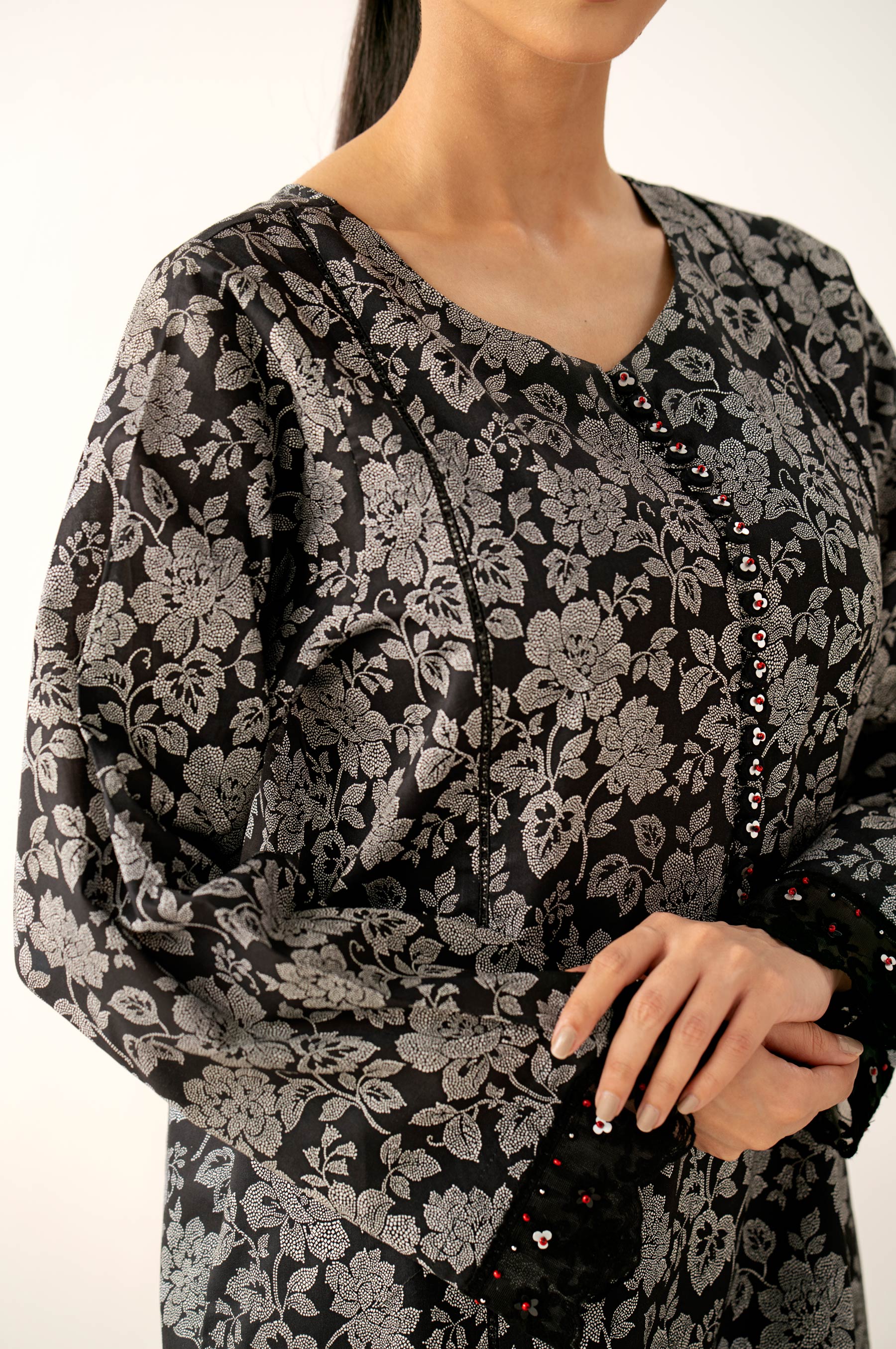 Unstitched 2 Piece Printed Lawn Suit - Image 3