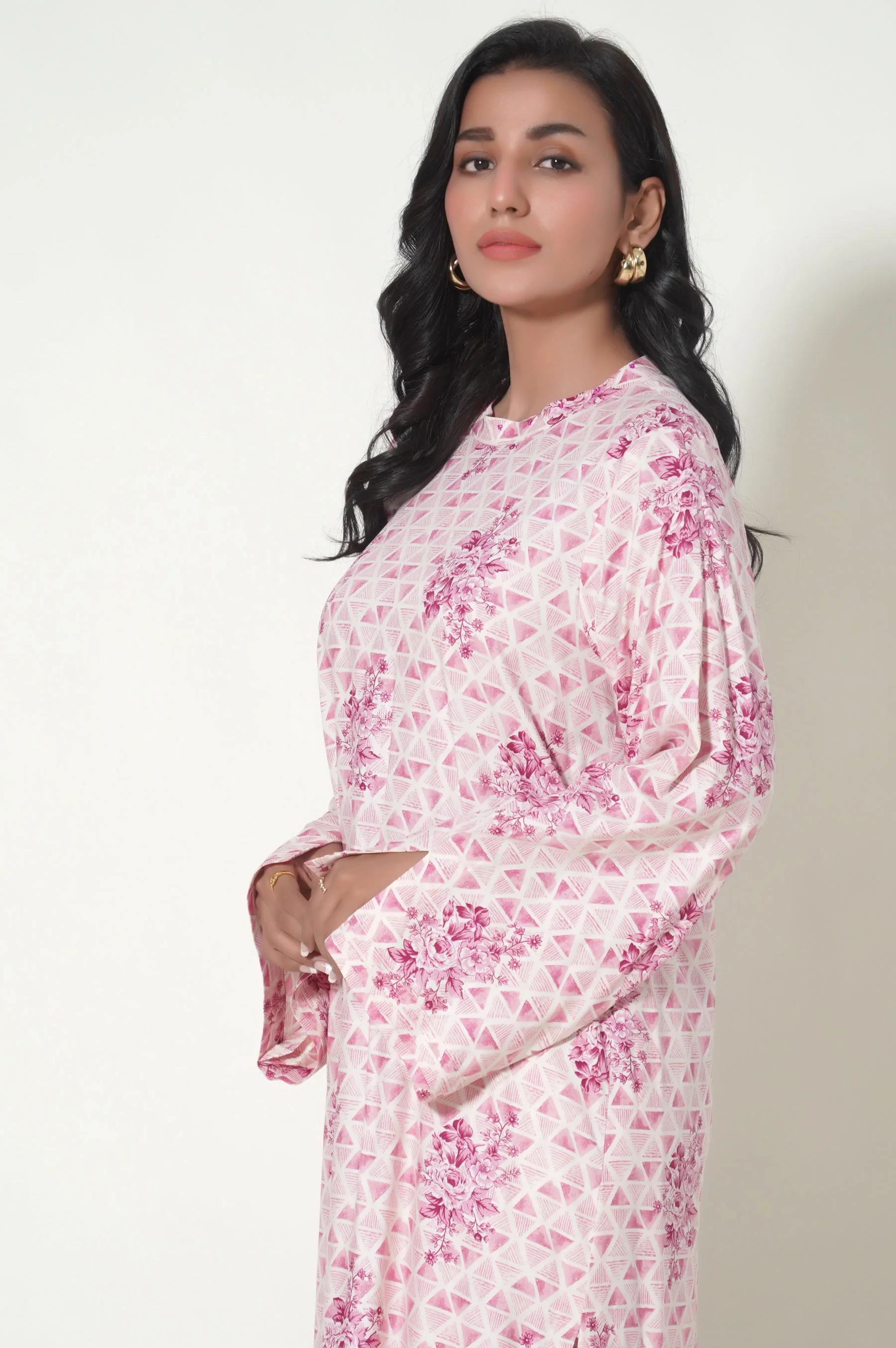 Unstitched 2 Piece Printed Linen Viscose Suit - Image 3