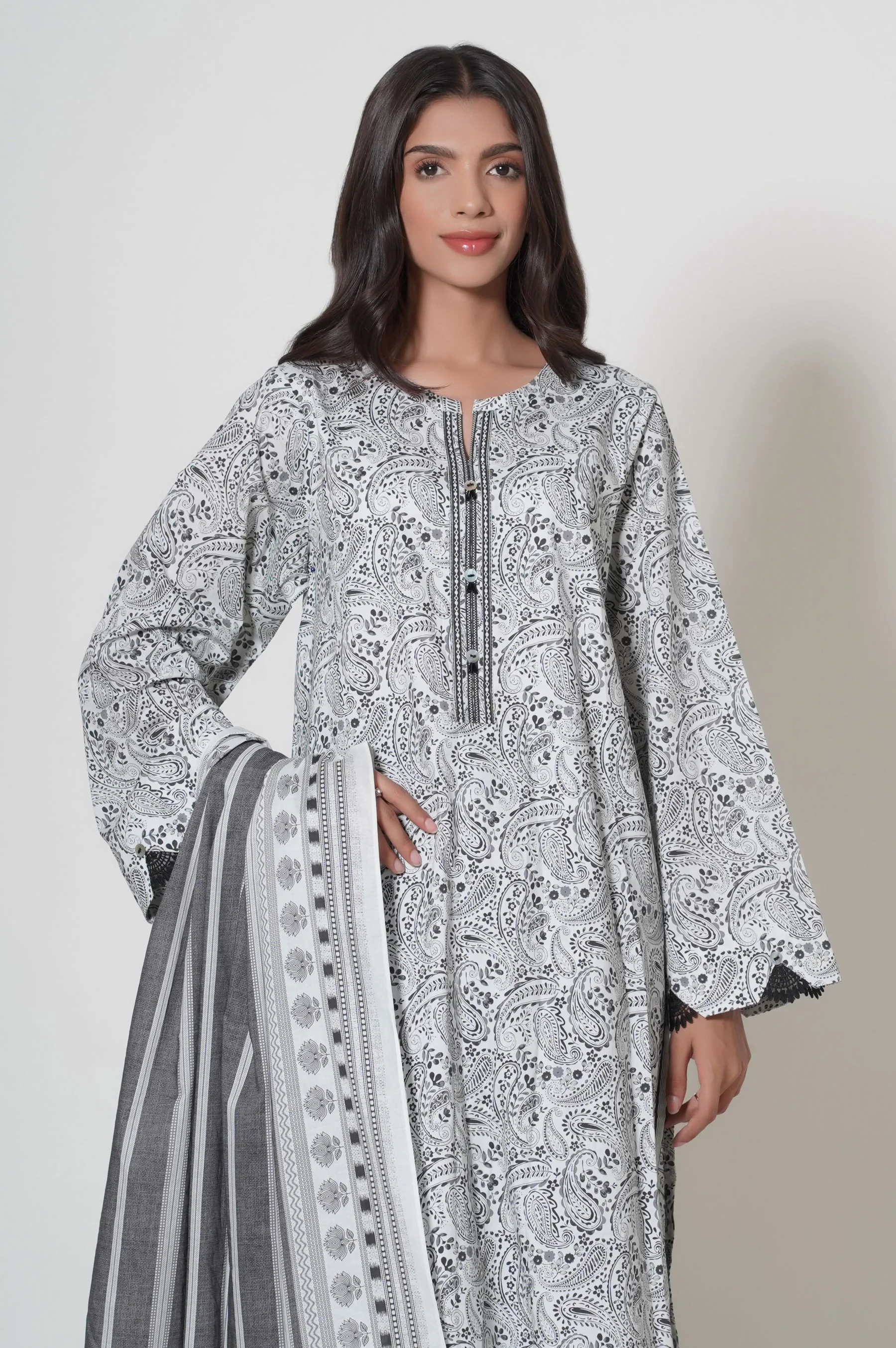 Unstitched 3 Piece Cambric Suit - Image 3