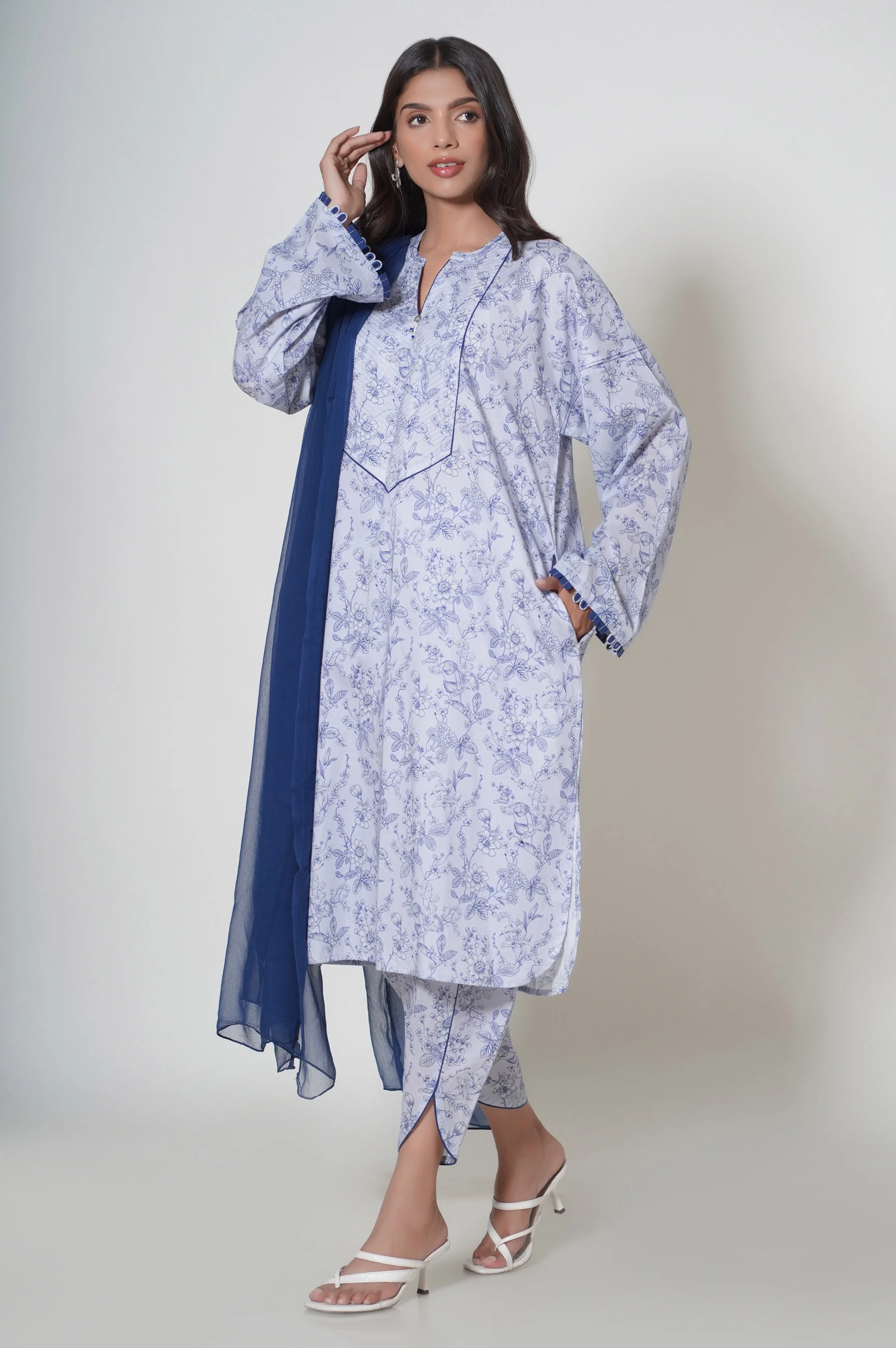 Unstitched 3 Piece Cambric Suit - Image 2