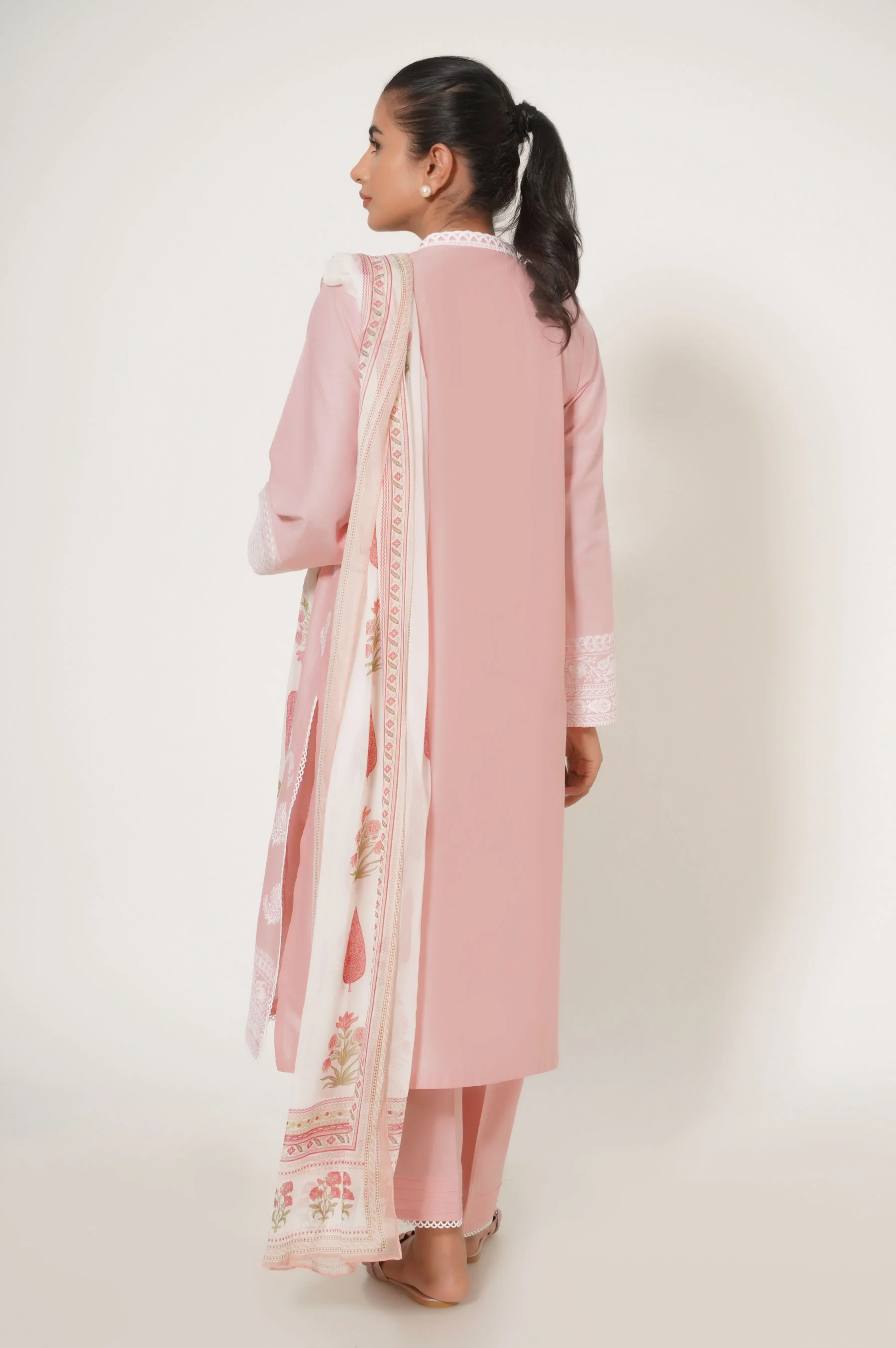 Unstitched 3 Piece Chikankari Suit - Image 6