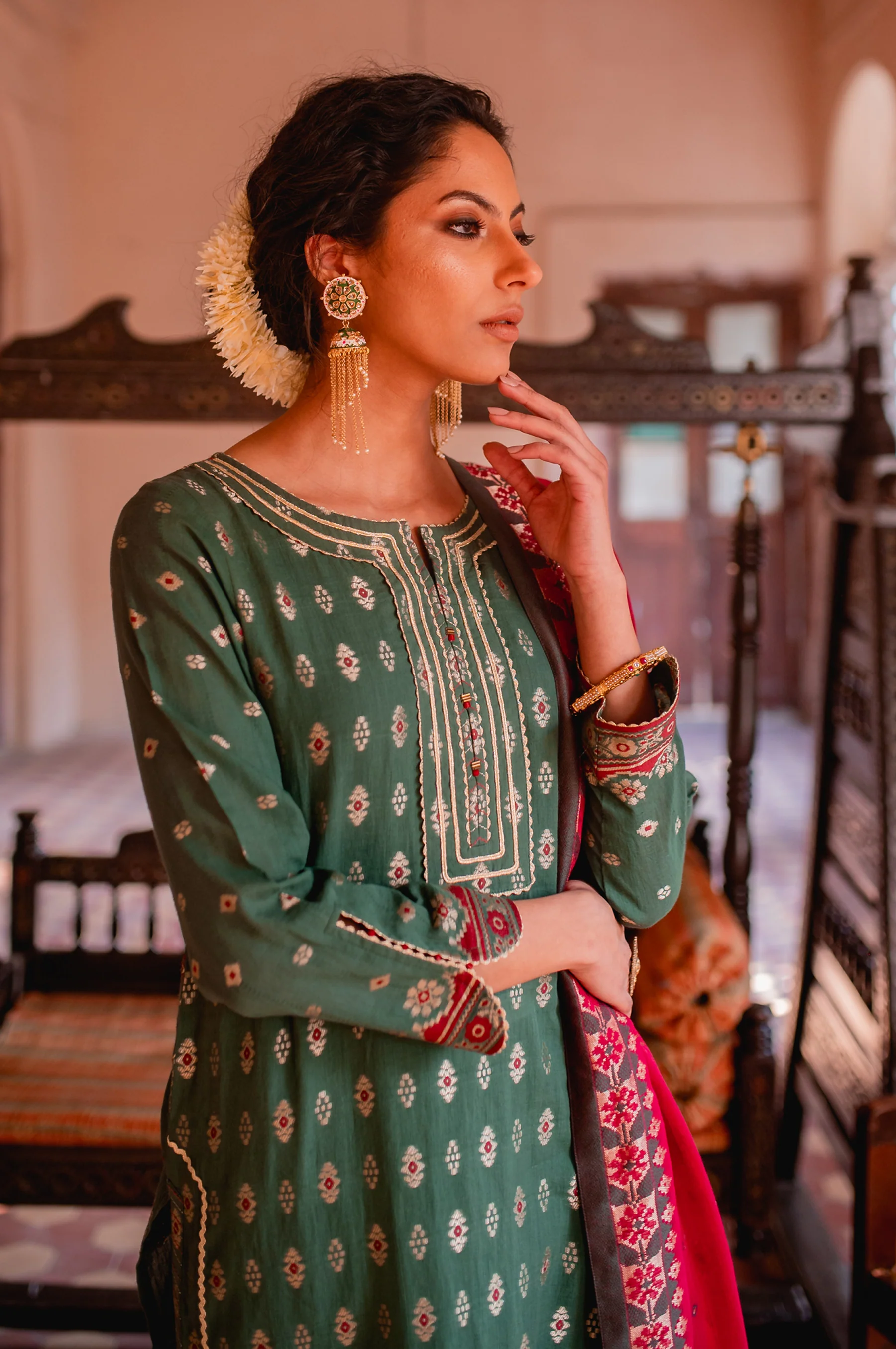 Unstitched 3 Piece Dyed Jacquard Suit