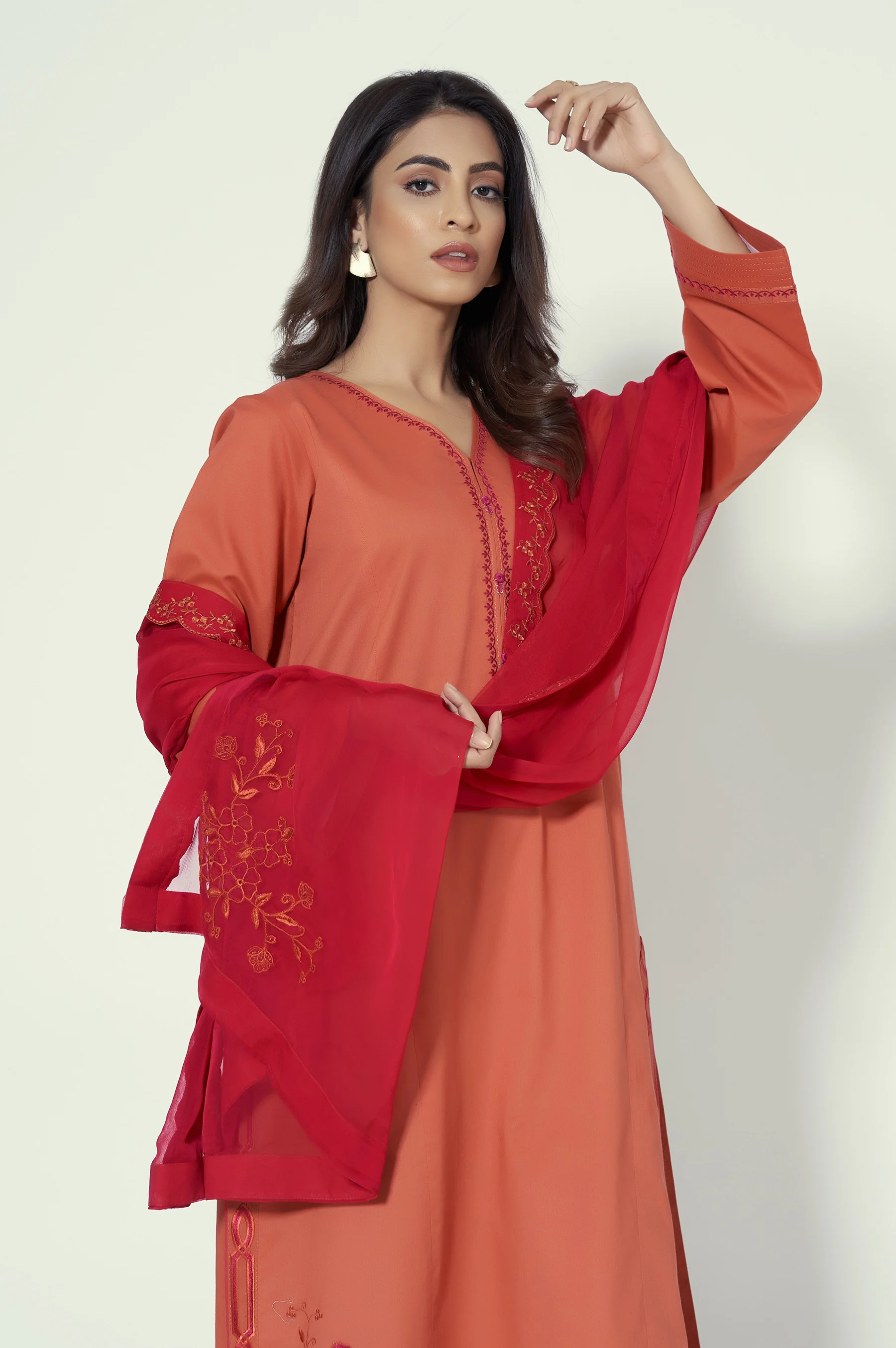 Unstitched 3 Piece Embroidered Cambric Suit - Image 4