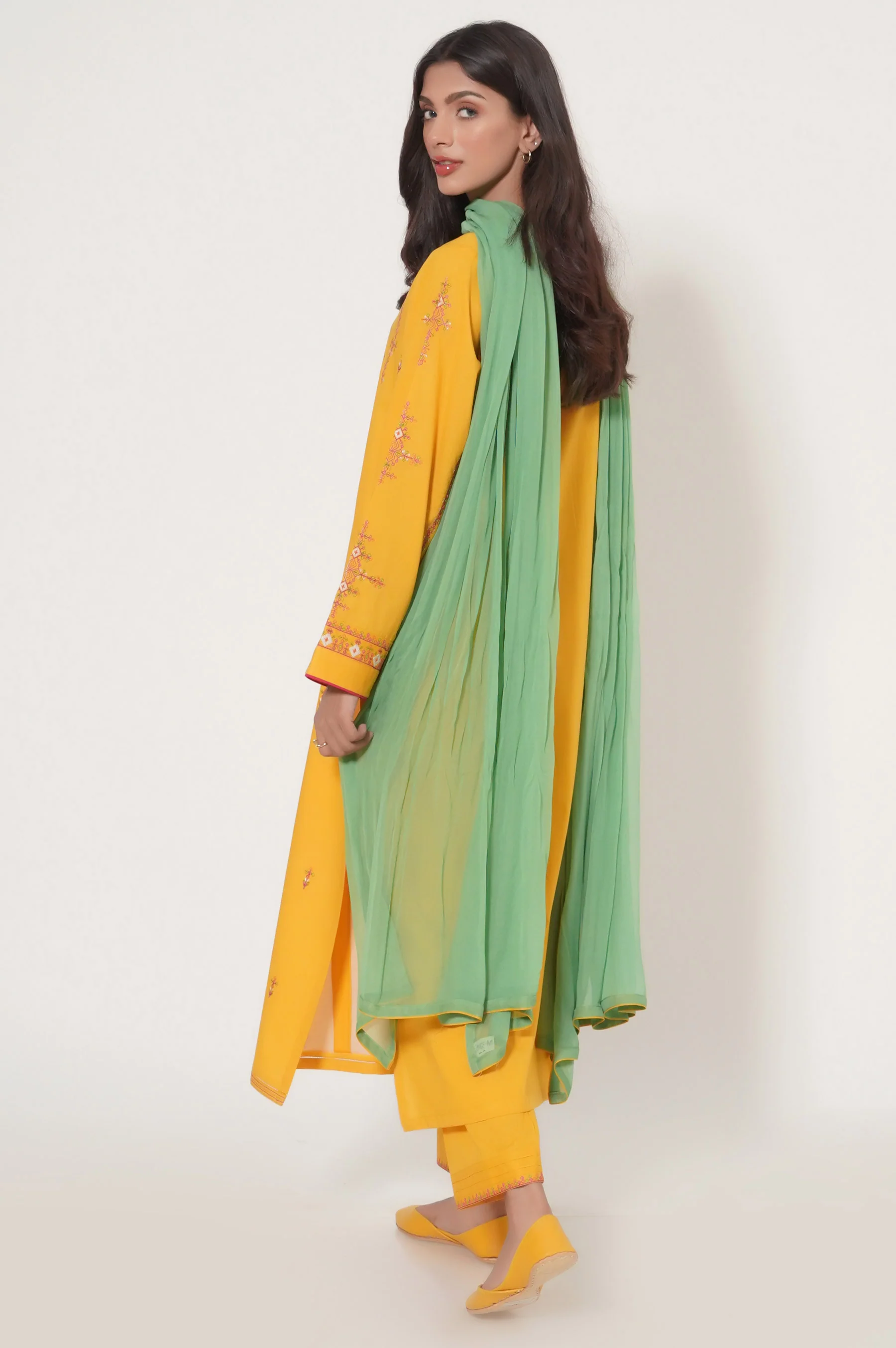 Unstitched 3 Piece Embroidered Cambric Suit - Image 4