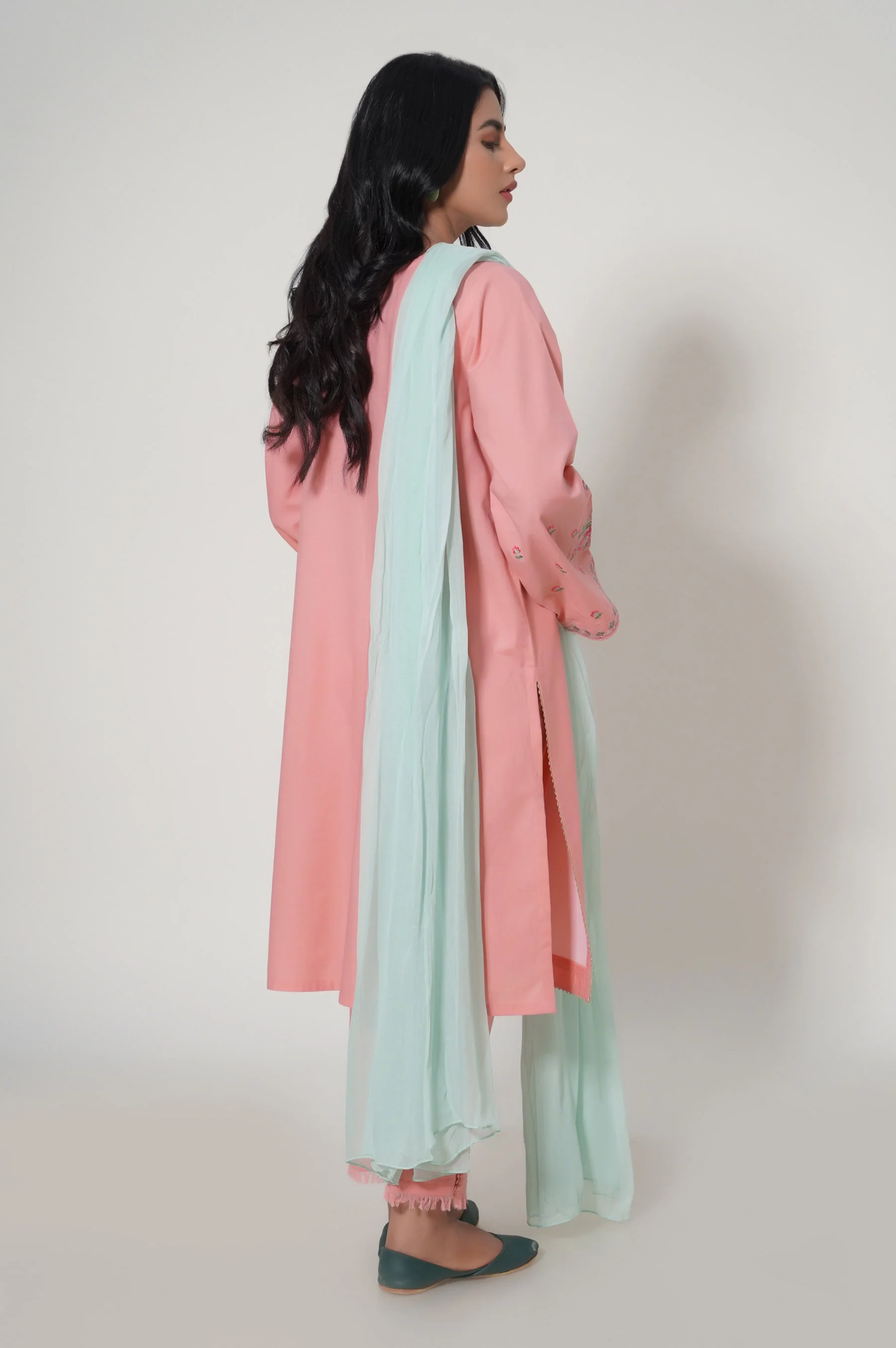 Unstitched 3 Piece Embroidered Cambric Suit - Image 4