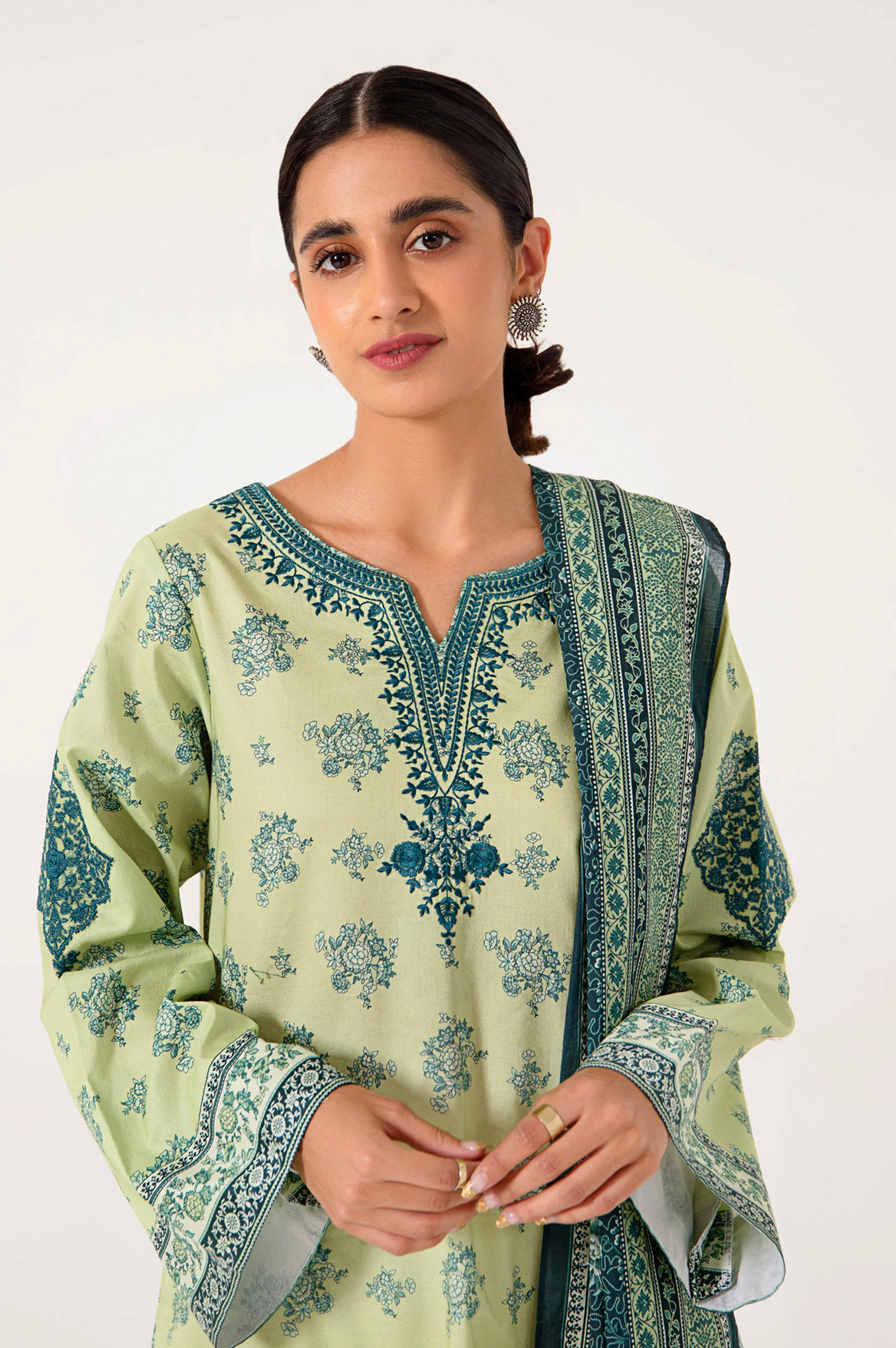 Unstitched 3 Piece Embroidered Lawn Suit