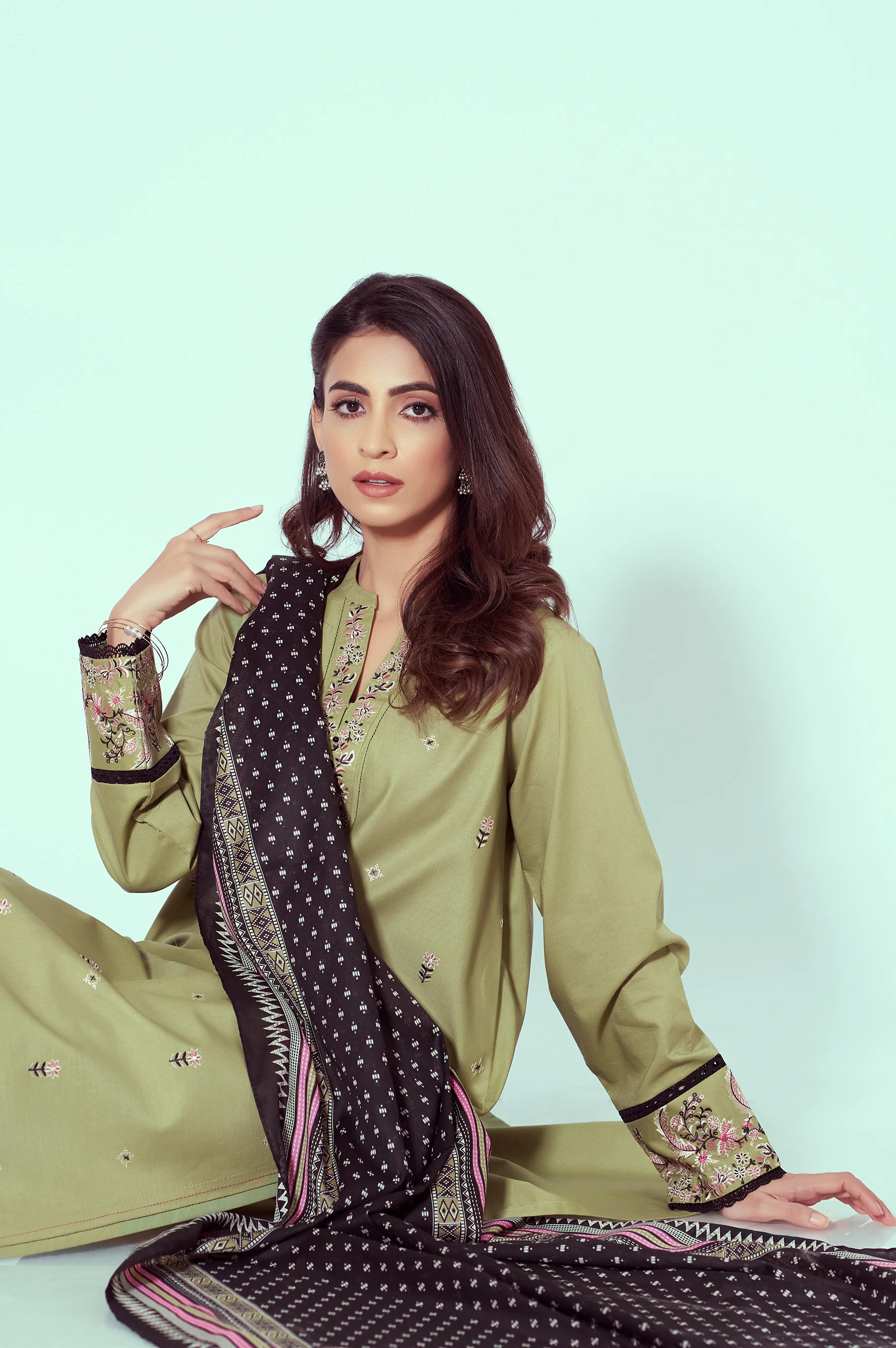 Unstitched 3 Piece Embroidered Lawn Suit