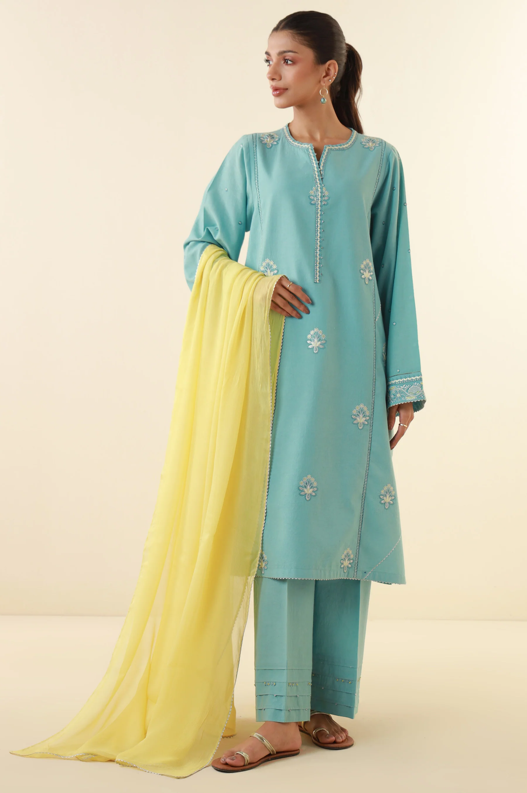 Unstitched 3 Piece Embroidered Lawn Suit