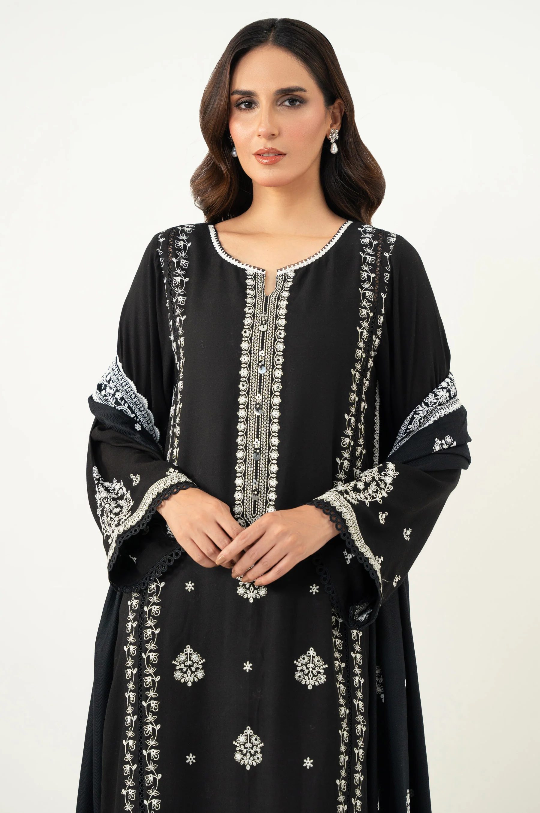 UNSTITCHED 3 PIECE CHIKANKARI SUIT - Image 2
