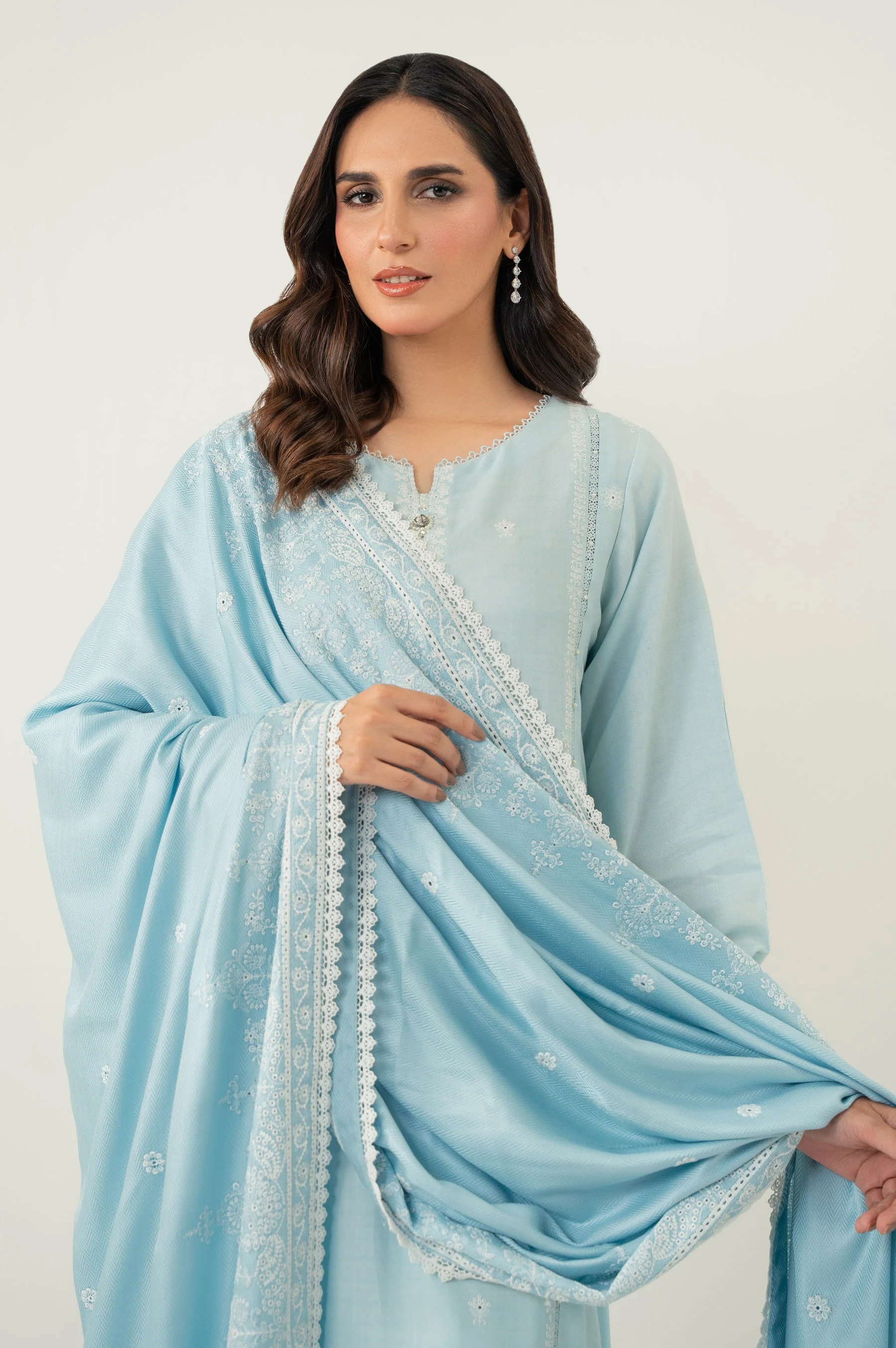 UNSTITCHED 3 PIECE CHIKANKARI SUIT - Image 2
