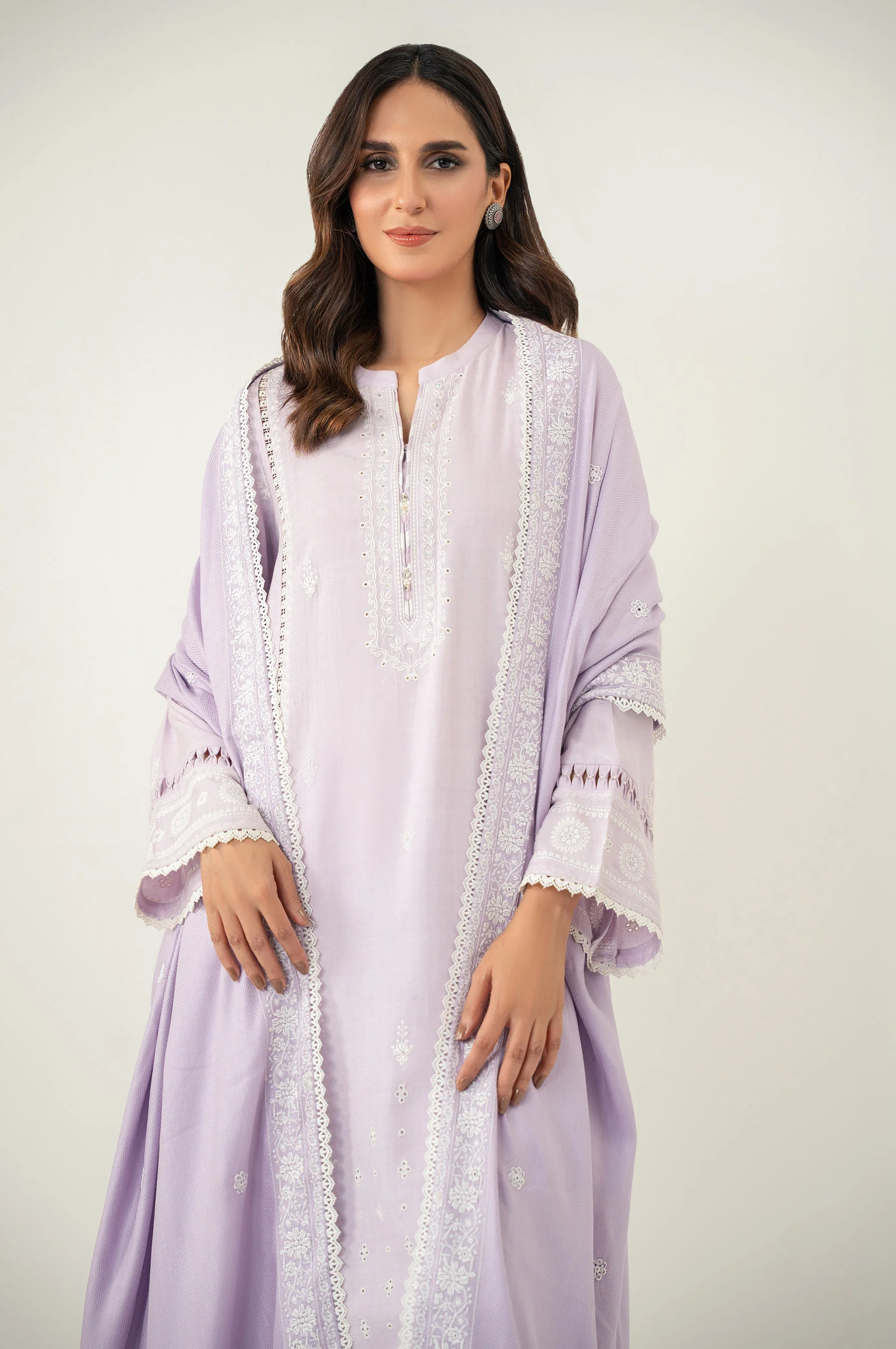UNSTITCHED 3 PIECE CHIKANKARI SUIT - Image 3