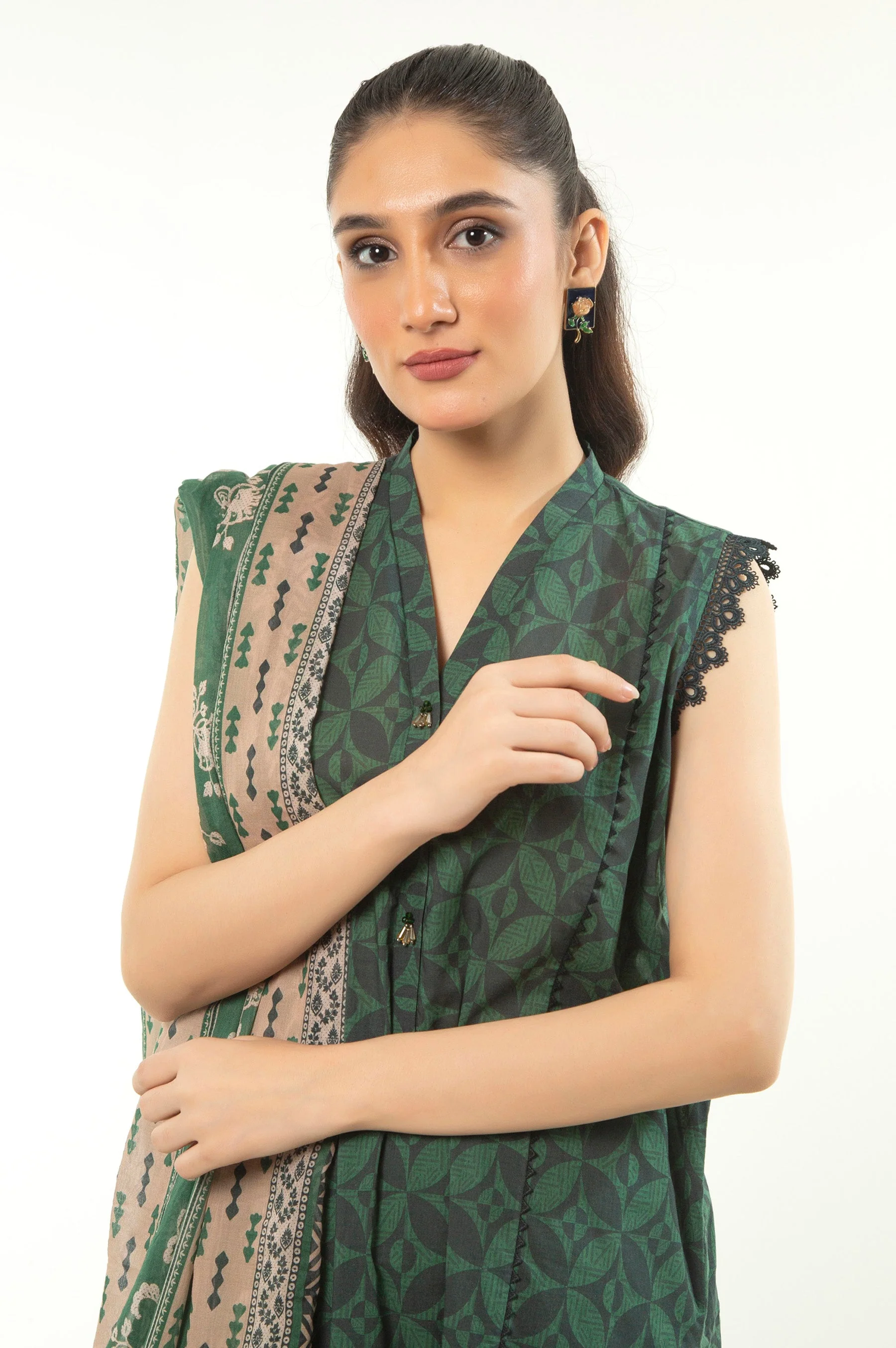 UNSTITCHED PRINTED LAWN 3 PIECE SUIT - Image 2