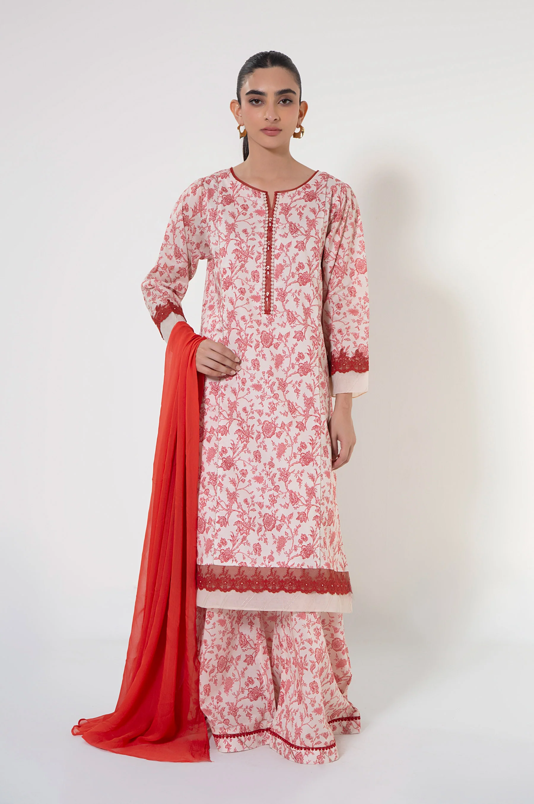 Unstitched 3 Piece Printed Cambric Suit