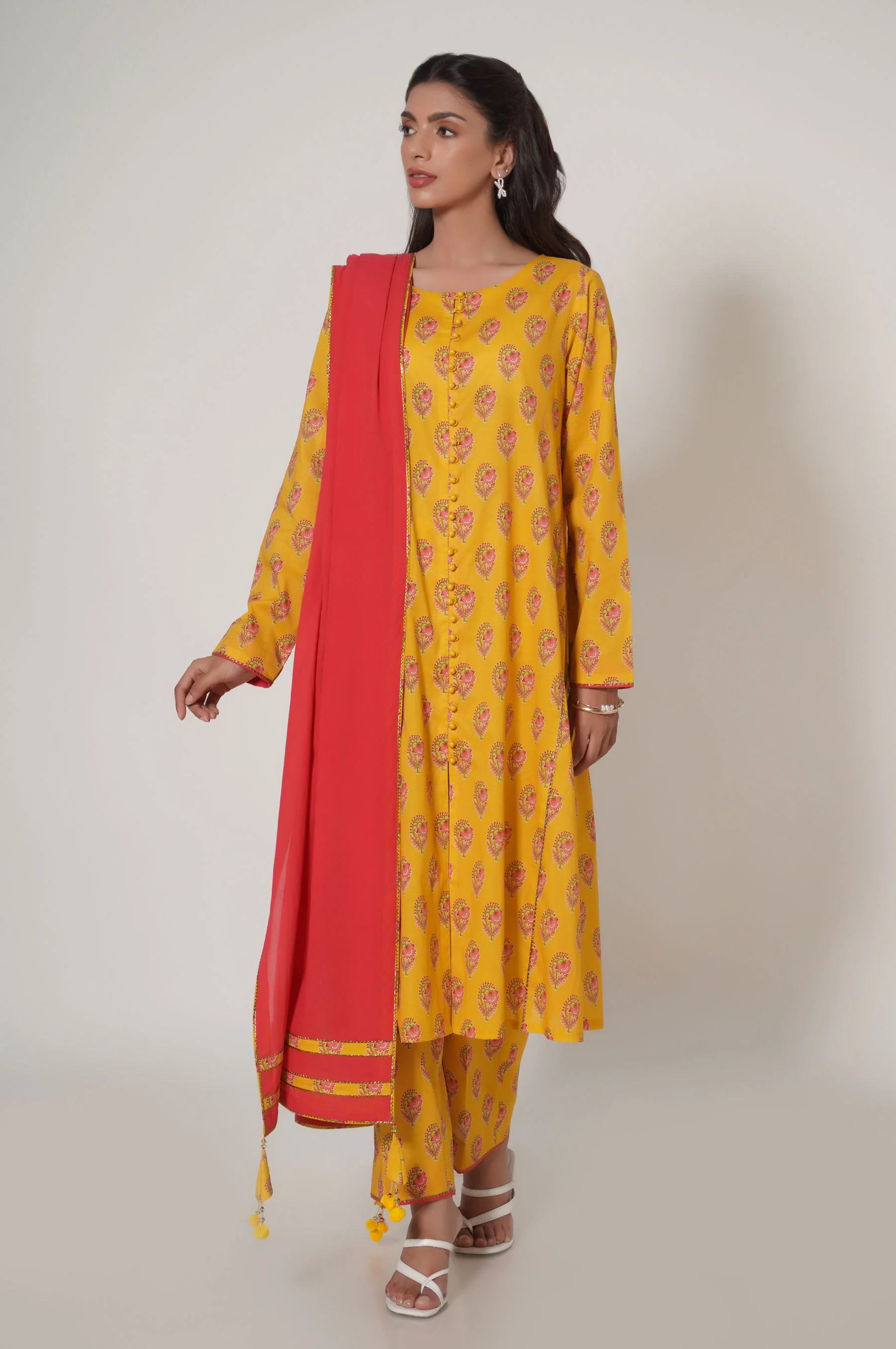 Unstitched 3 Piece Printed Cambric Suit