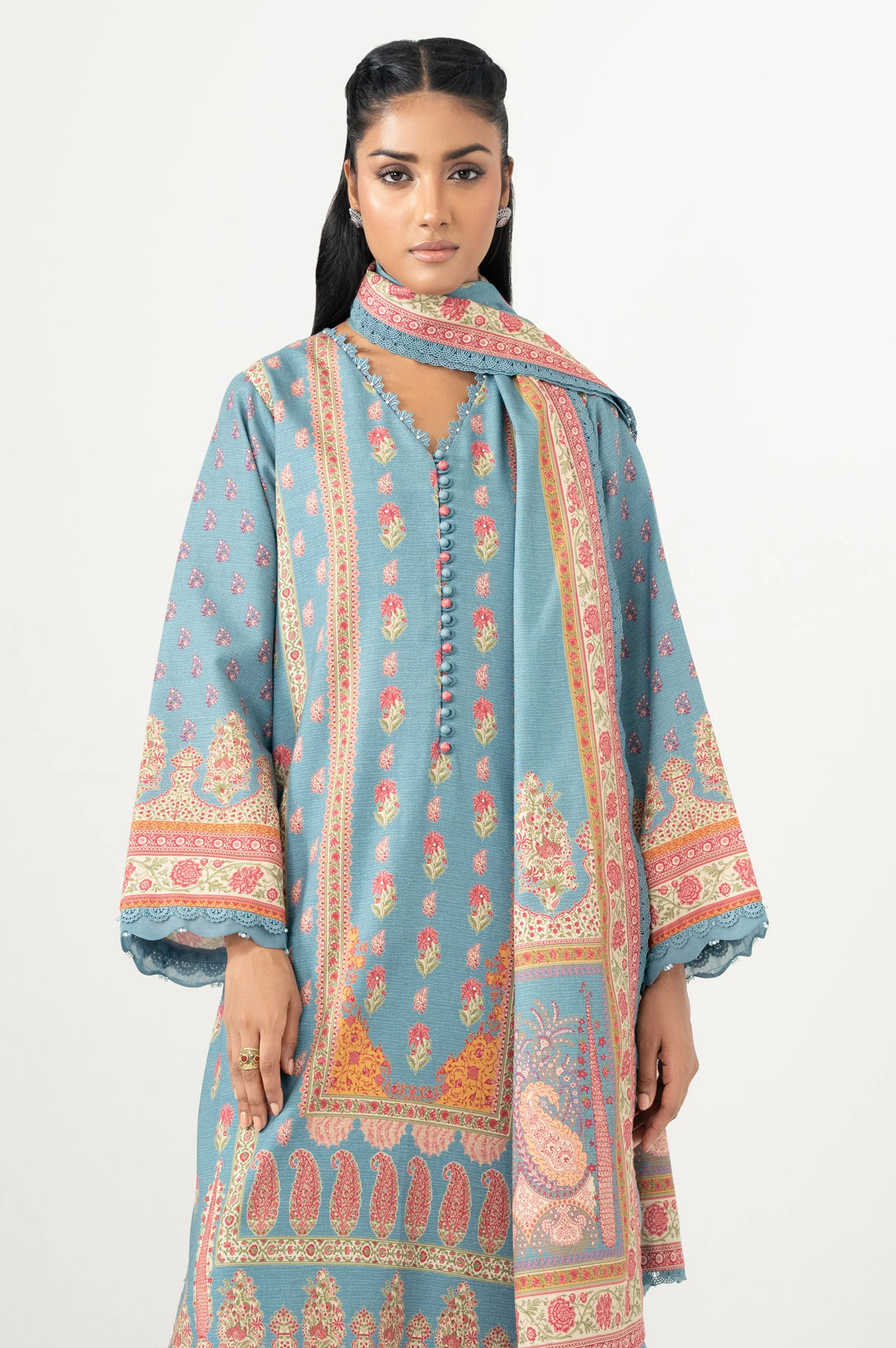 UNSTITCHED 3 PIECE PRINTED SUIT - Image 2